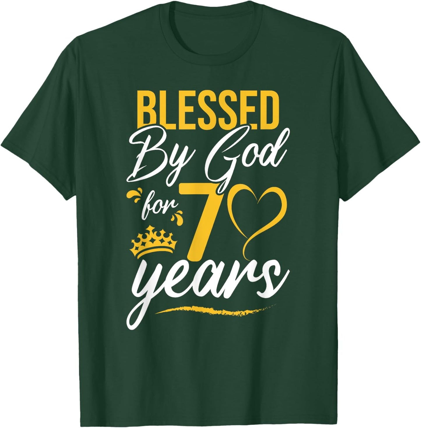 Vintage Happy 70 years Blessed by God for 70th Birthday gift T-Shirt - T-Shirt | Forest