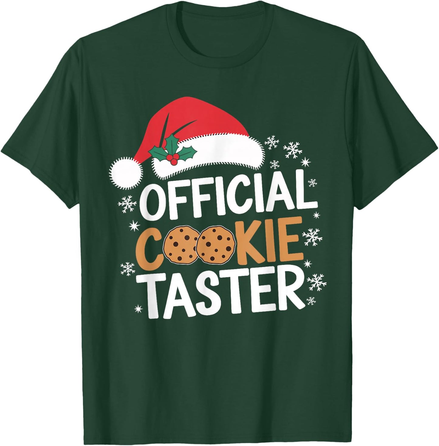 Official Cookie Tester Funny Christmas Taster Baking Crew T-Shirt - T-Shirt | Forest