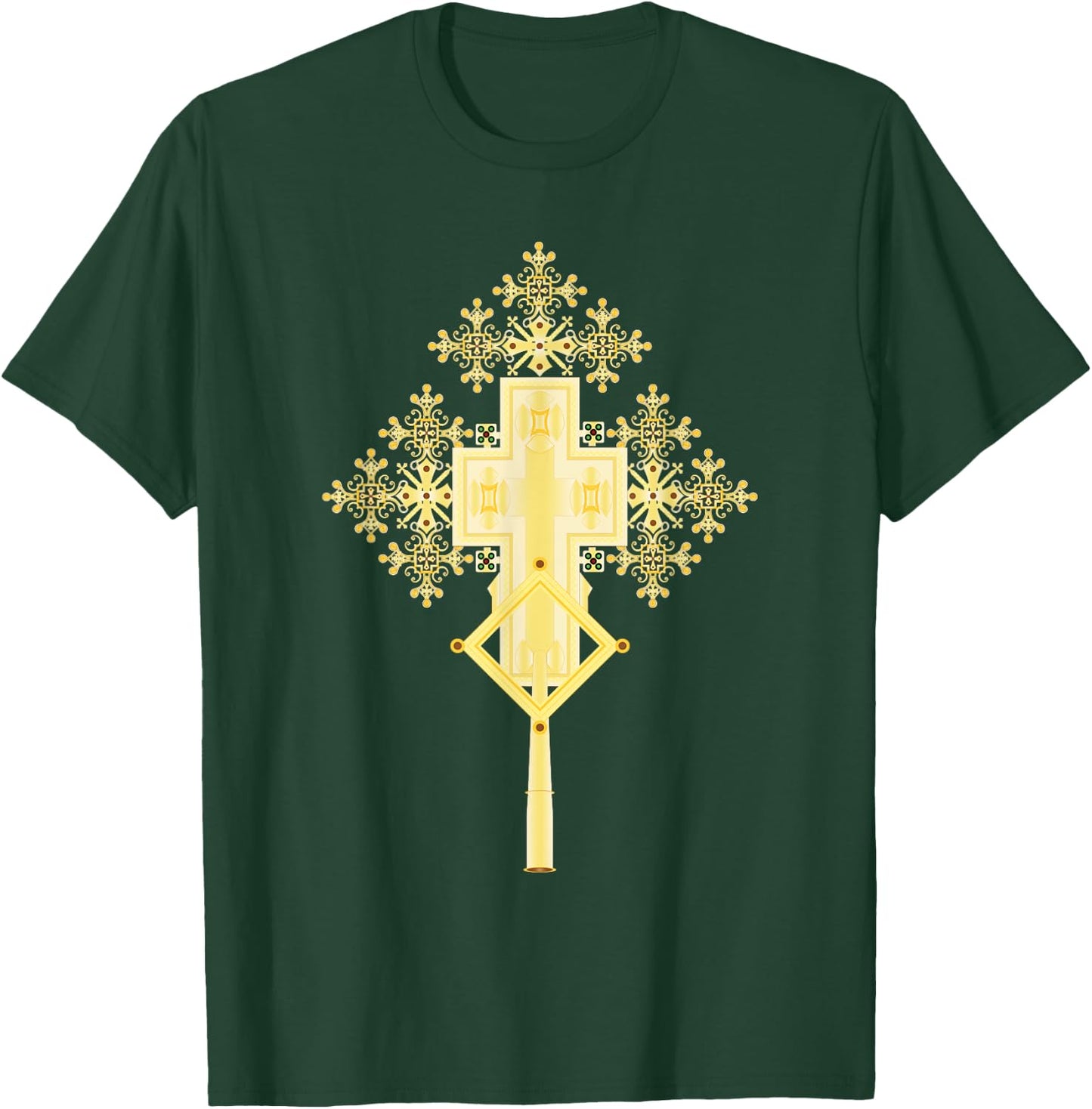 Ethiopian Christian Art Christ in Glory Ethiopian Cross T-Shirt - T-Shirt | Forest