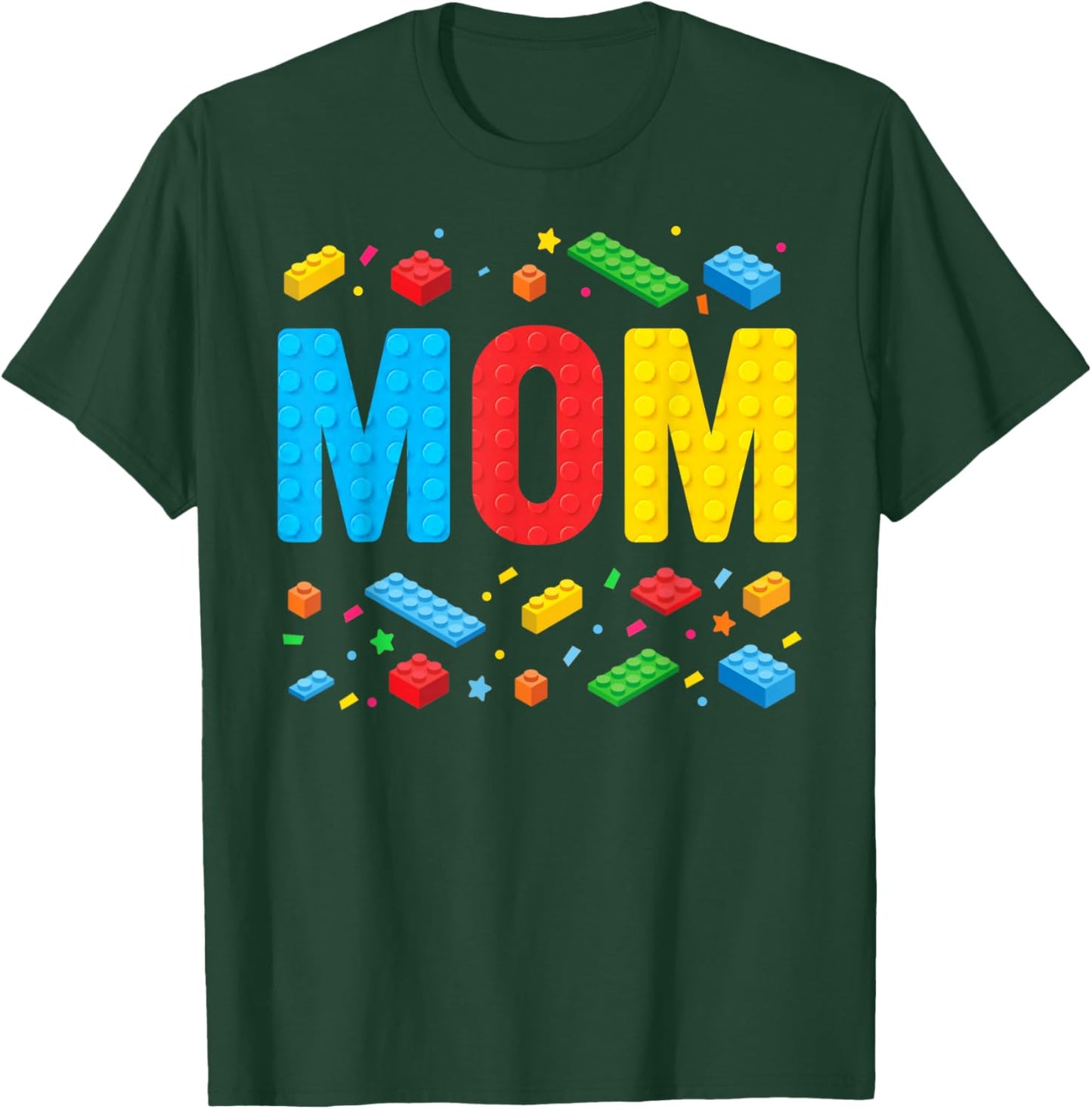Mom Master Builder Building Bricks Blocks Family Mothers Day T-Shirt - T-Shirt | Forest