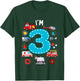 Kids 3rd Birthday Emergency Vehicles Boys 3Years Old Toddler Kids T-Shirt - T-Shirt | Forest