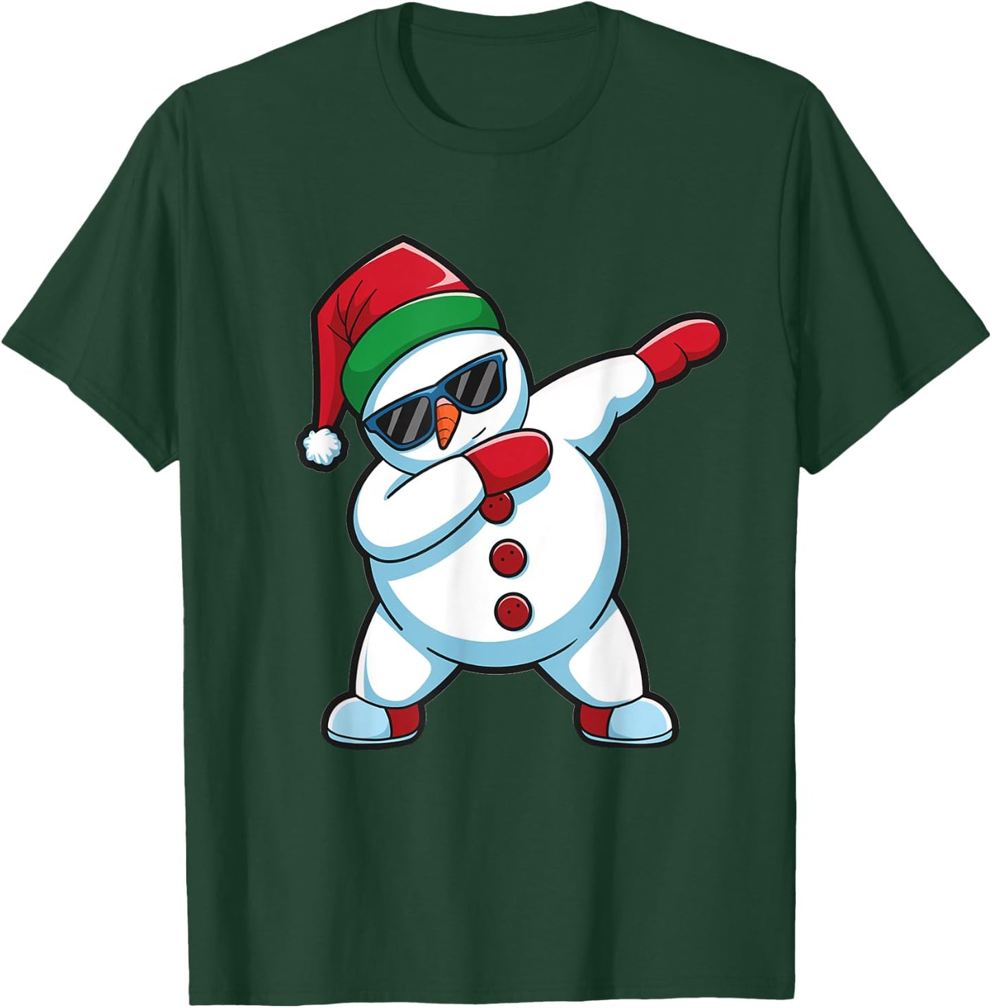 Dabbing Snowman Christmas Xmas T-Shirt - T-Shirt | Forest