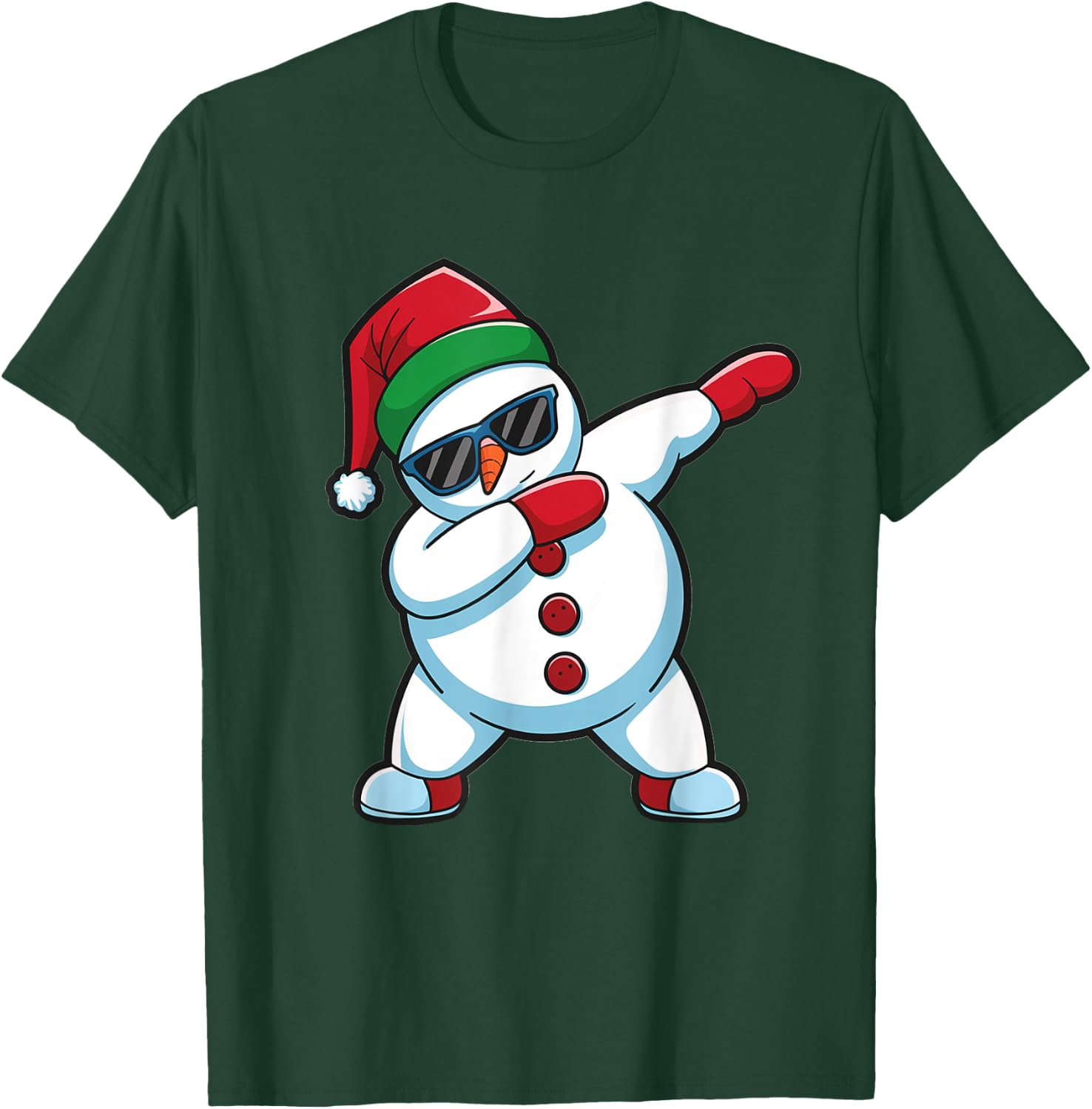 Dabbing Snowman Christmas Xmas T-Shirt - T-Shirt | Forest