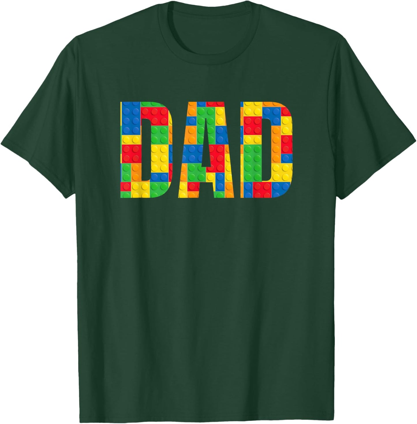 Dad Parent Brick Master Builder Building Blocks Set Family T-Shirt - T-Shirt | Forest