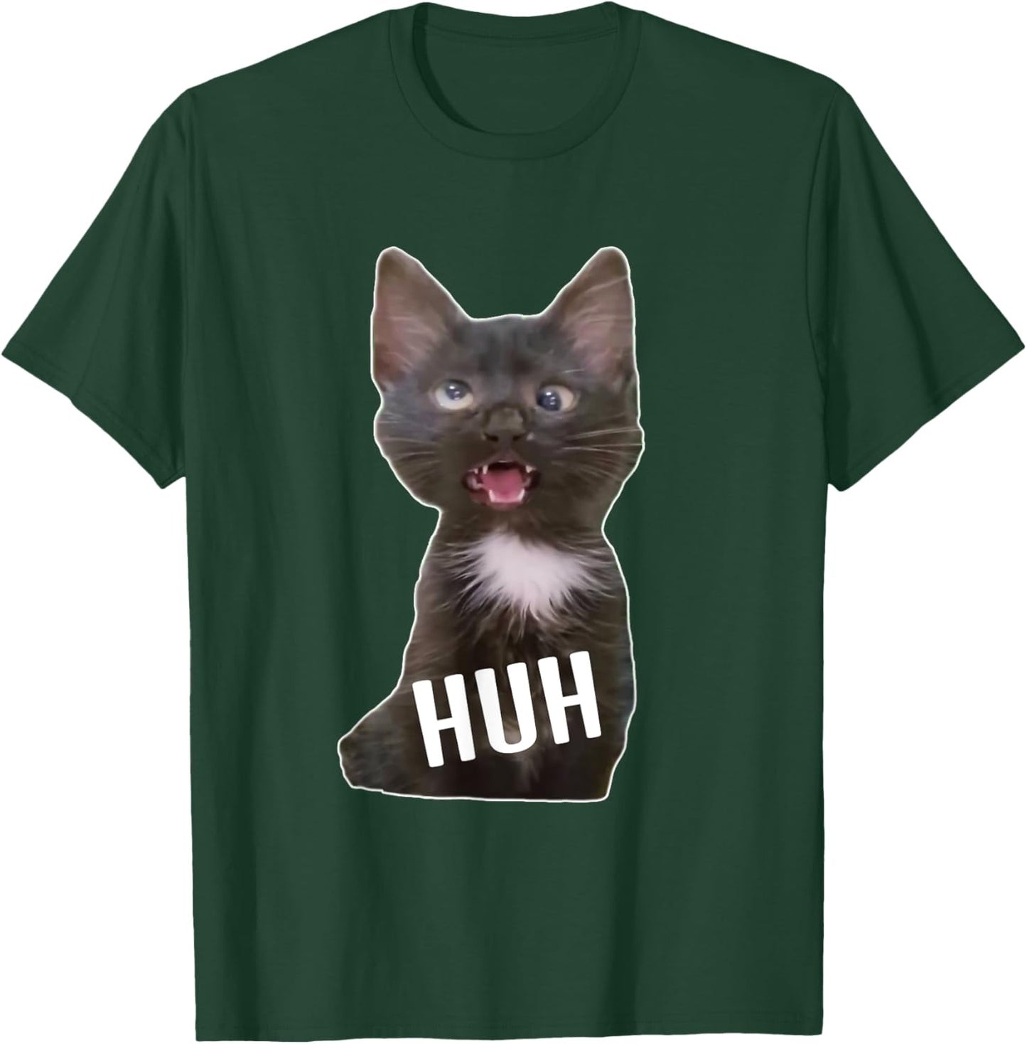 Funny Cross Eyed Cat Meme Huh Funny Cat T-Shirt - T-Shirt | Forest