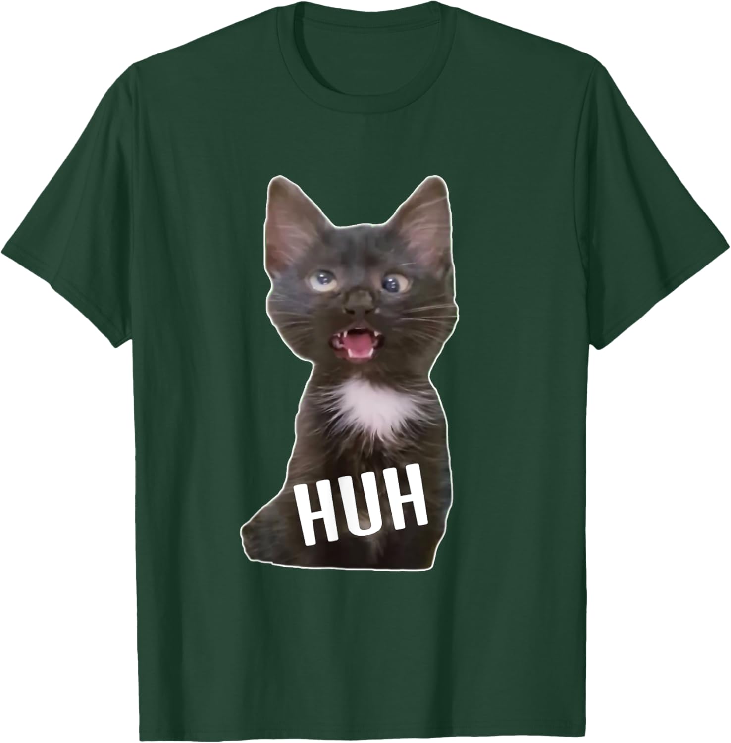Funny Cross Eyed Cat Meme Huh Funny Cat T-Shirt - T-Shirt | Forest