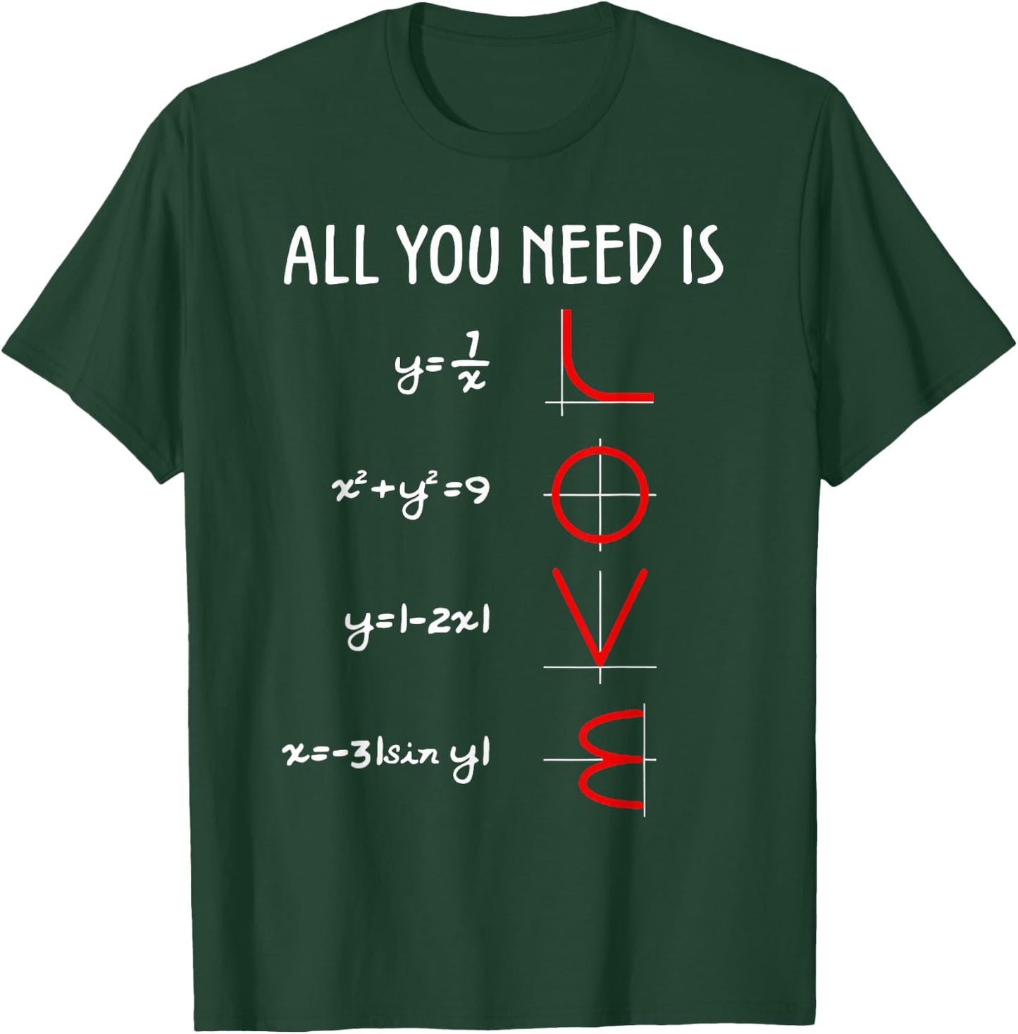All You Need is Love Math Vertical T-Shirt - T-Shirt | Forest