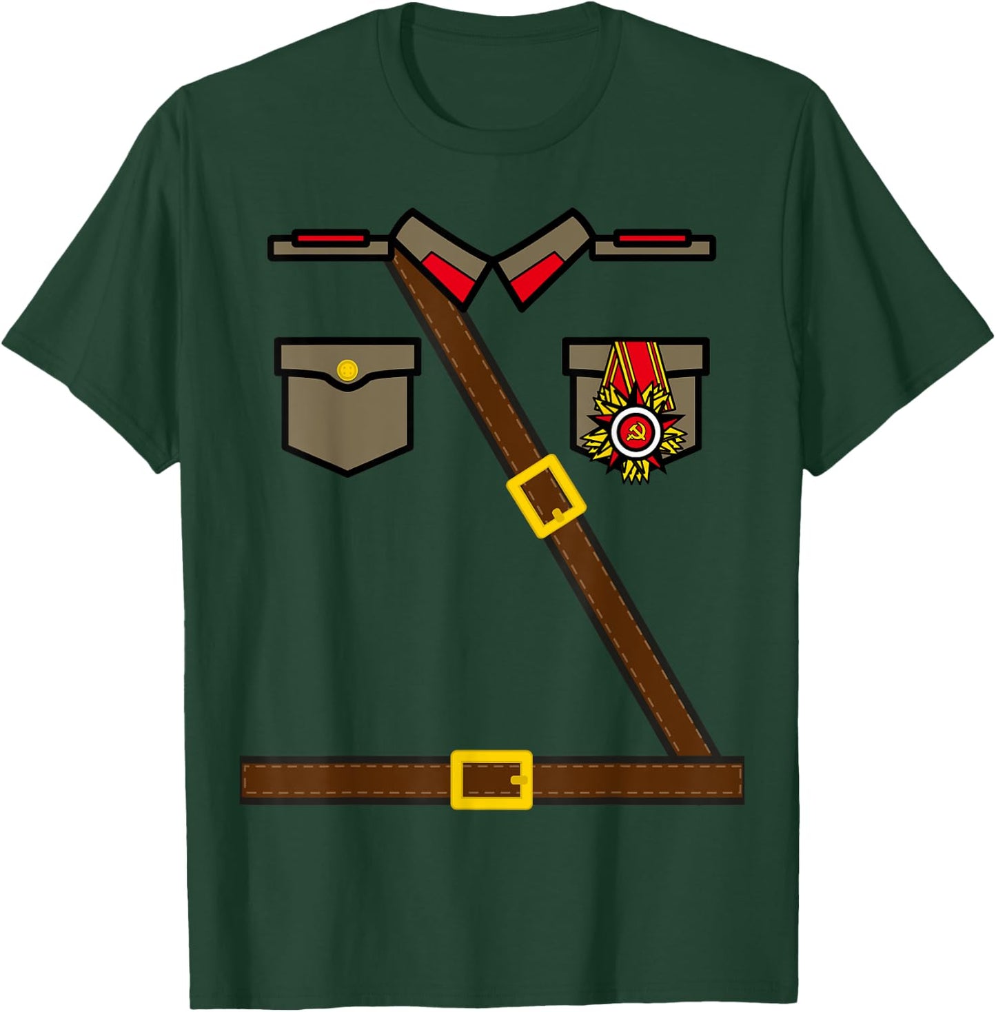 Russian Soldier Costume - USSR Communist Socialist Halloween T-Shirt - T-Shirt | Forest