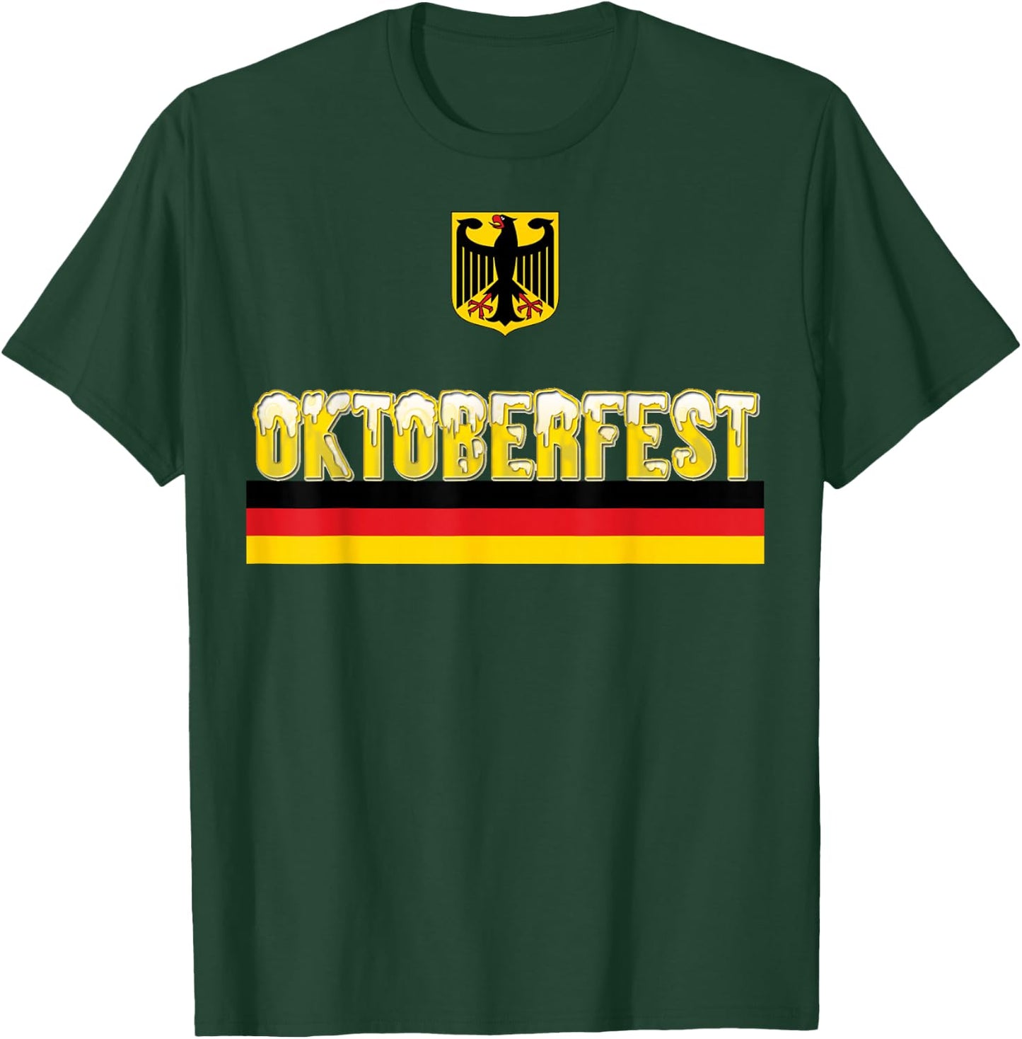 Oktoberfest Beer Foam German Flag and Eagle Emblem T-Shirt - T-Shirt | Forest