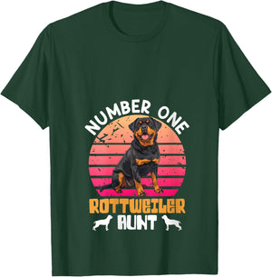 Rottweiler Vintage NUMBER ONE ROTTWEILER AUNT Women V-Neck T-Shirt - T-Shirt | Forest