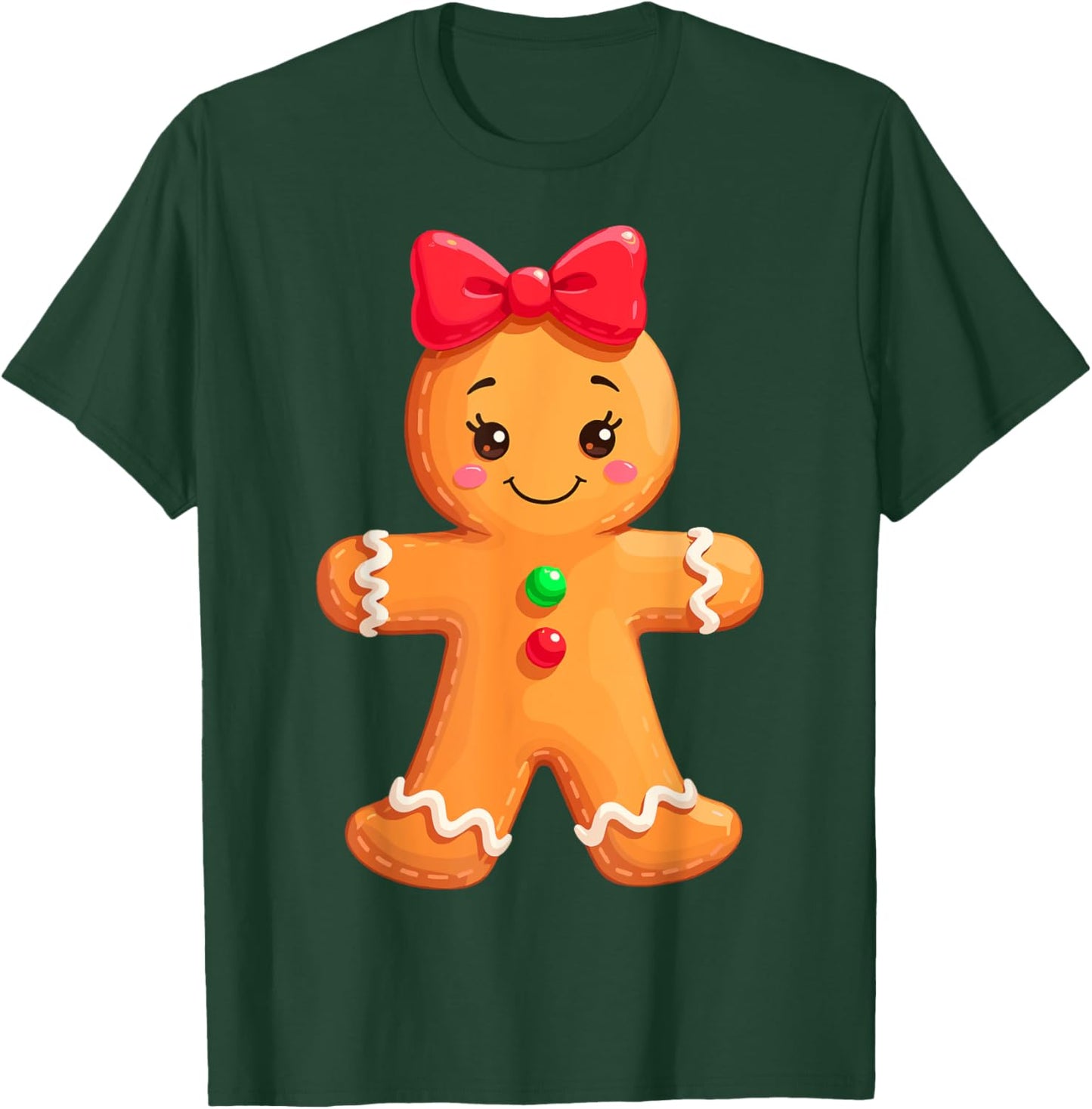 Funny Gingerbread Girl & Boy Christmas Couple Matching Girls T-Shirt - T-Shirt | Forest