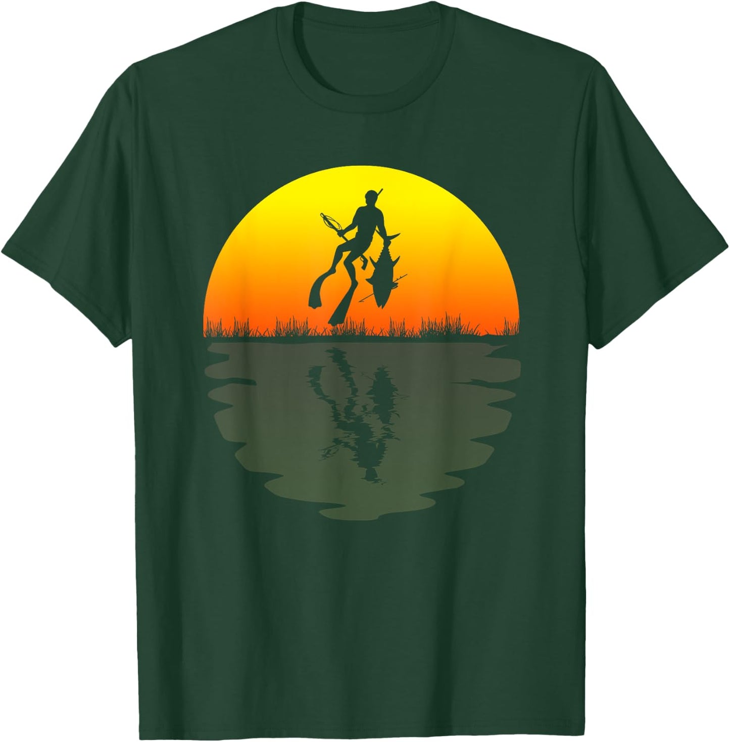 Spearfishing shirt retro sunset 70s vintage Spearfishing T-Shirt - T-Shirt | Forest