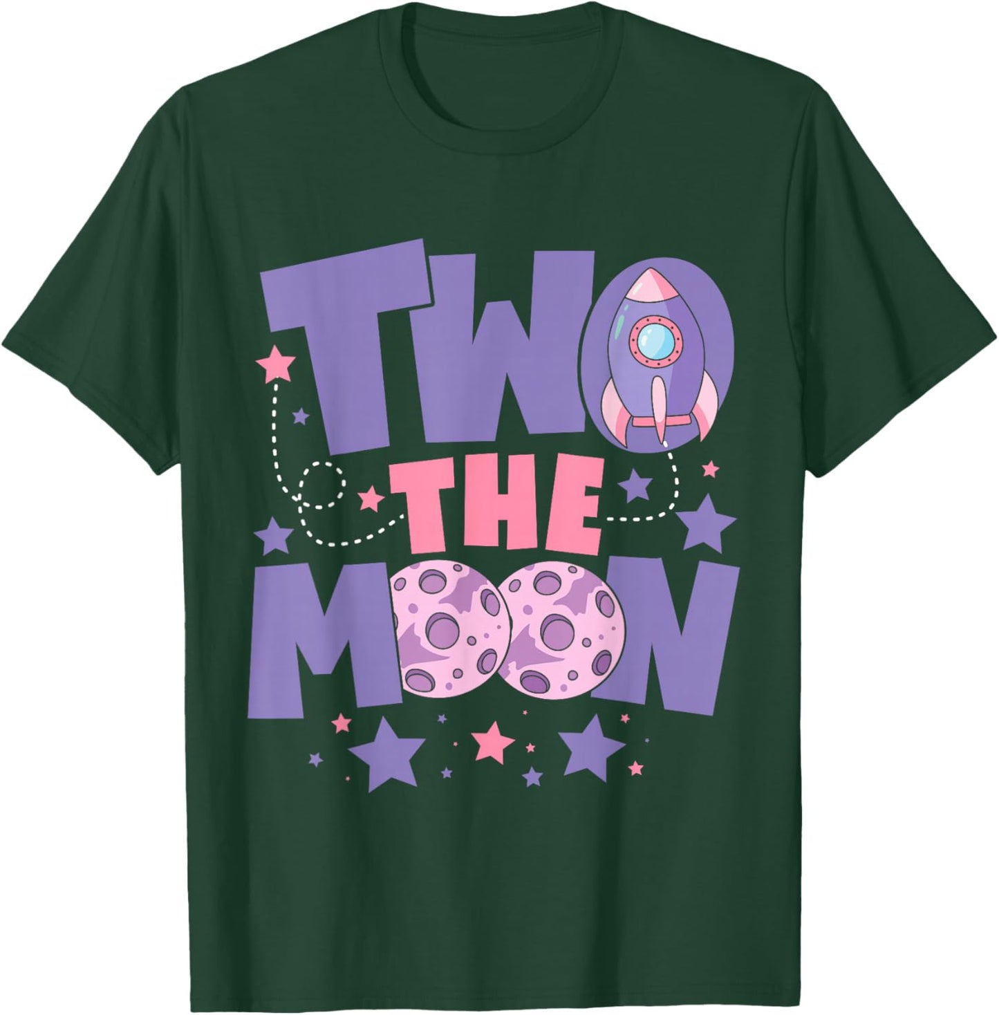 Two The Moon Birthday Outfit Girl 2 Year Old 2nd Birthday T-Shirt - T-Shirt | Forest