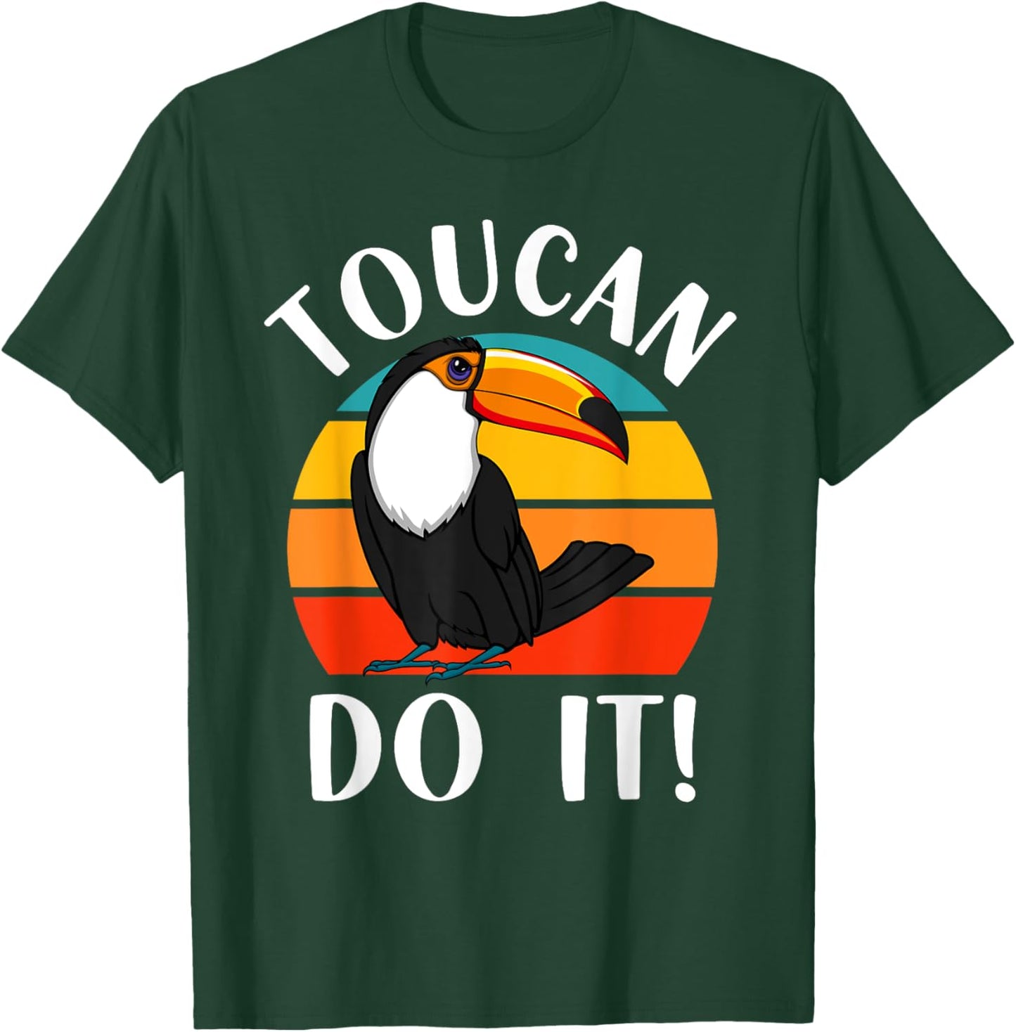 Funny Toucan Do It Tropical Bird Pun Retro Vintage Sunset T-Shirt - T-Shirt | Forest