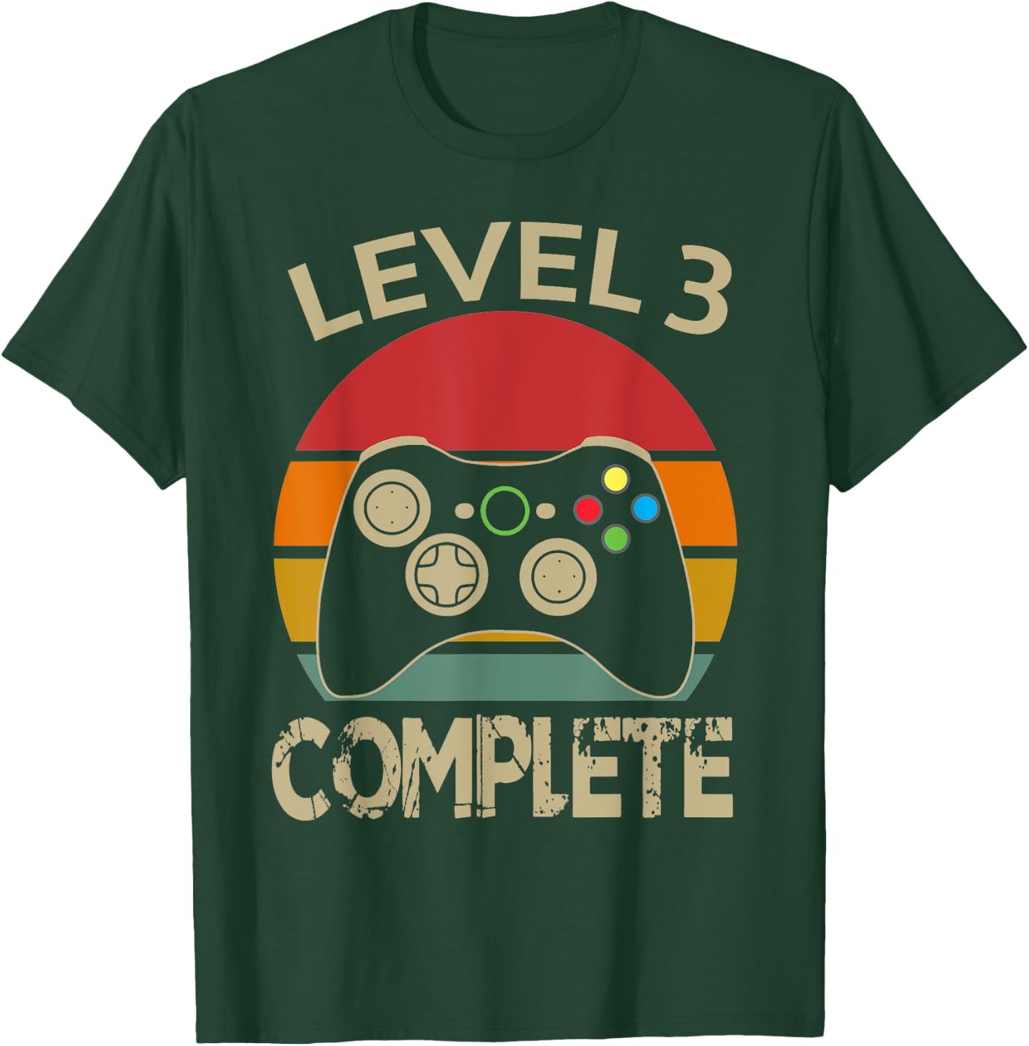 Level 3 Complete Vintage Retro 3rd Year Wedding Anniversary T-Shirt - T-Shirt | Forest