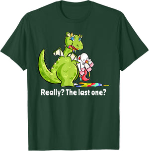 Dragon eating Unicorn Funny Unicorn Really The Last One T-Shirt - T-Shirt | Forest