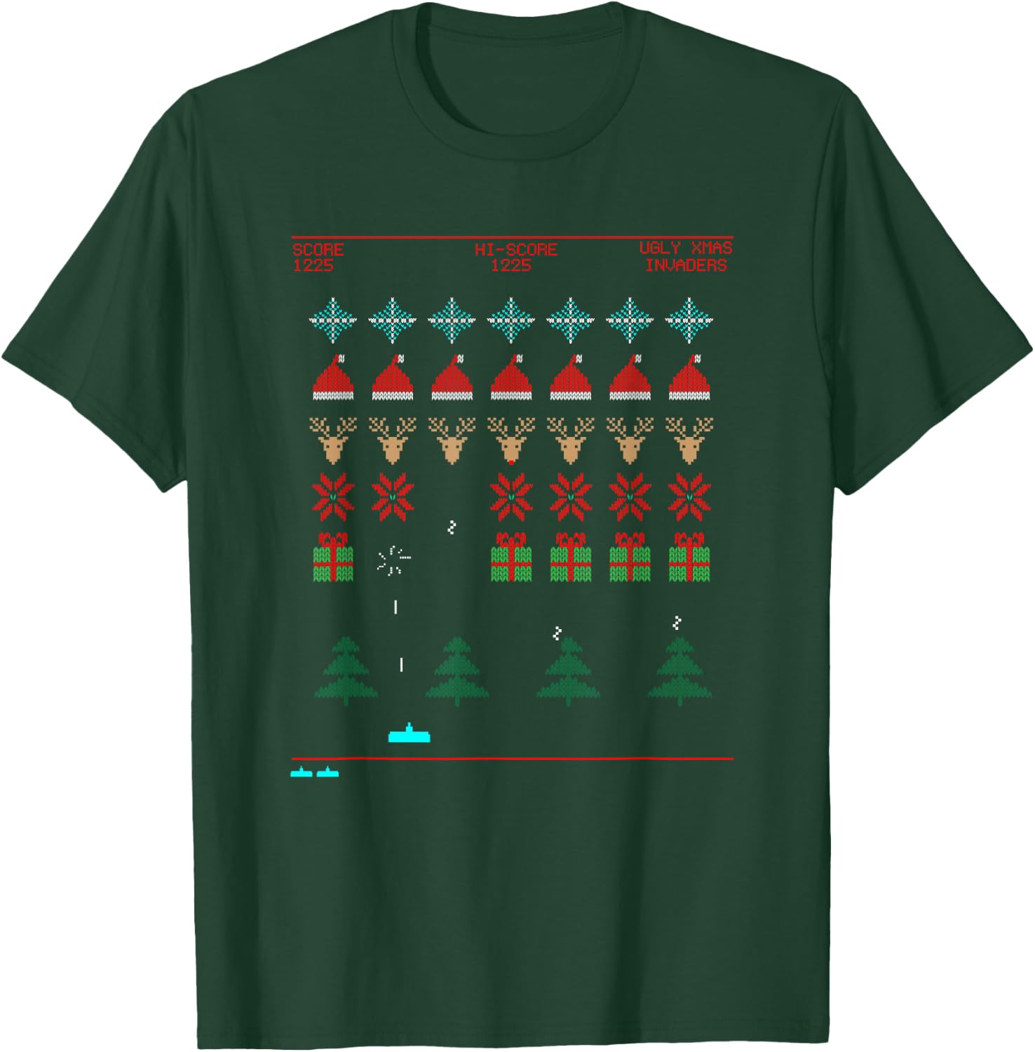 Ugly Xmas Invaders From Space T-Shirt - T-Shirt | Forest