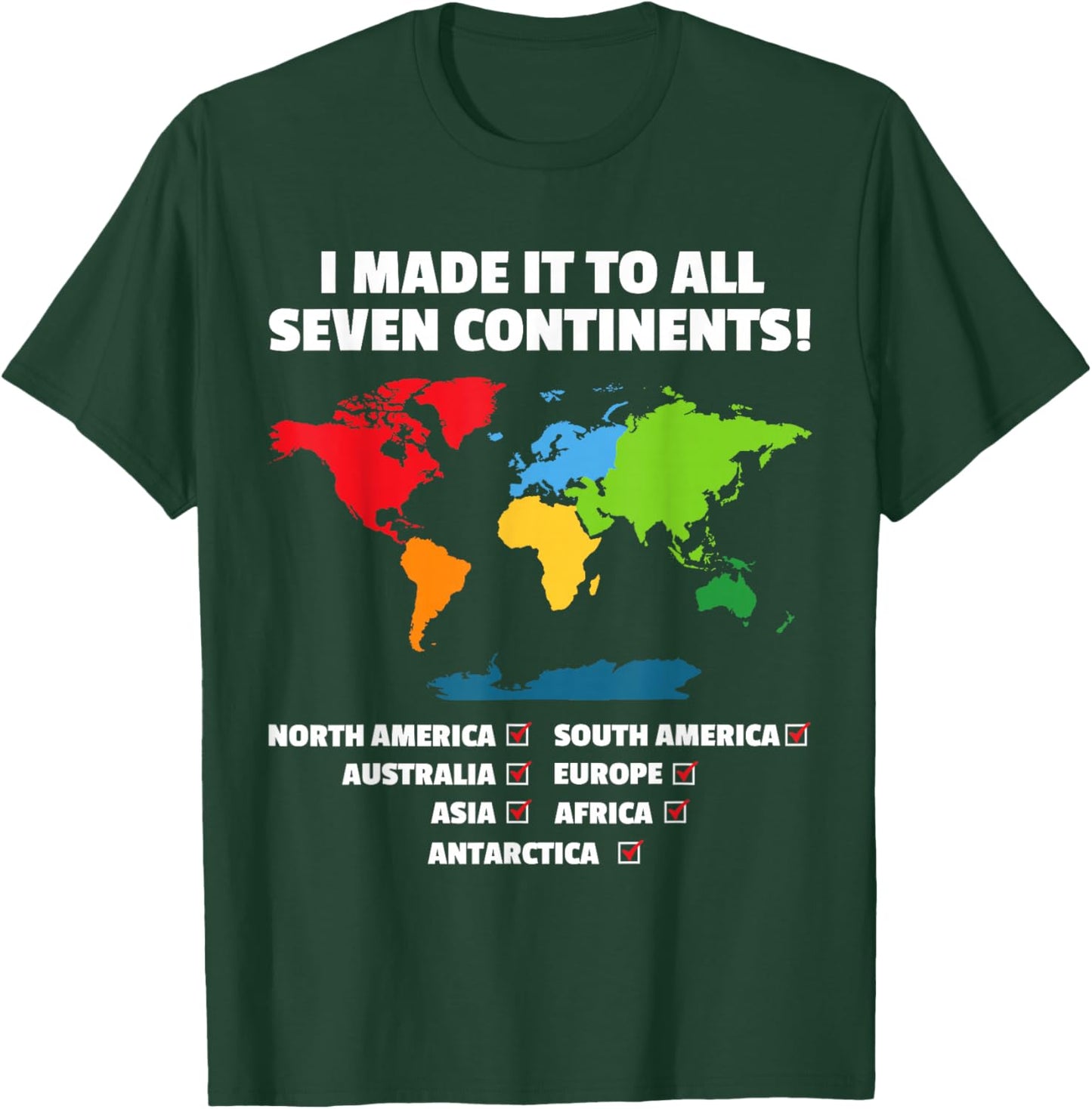 World Traveler - Seven Continents - 7 Continents Club white T-Shirt - T-Shirt | Forest
