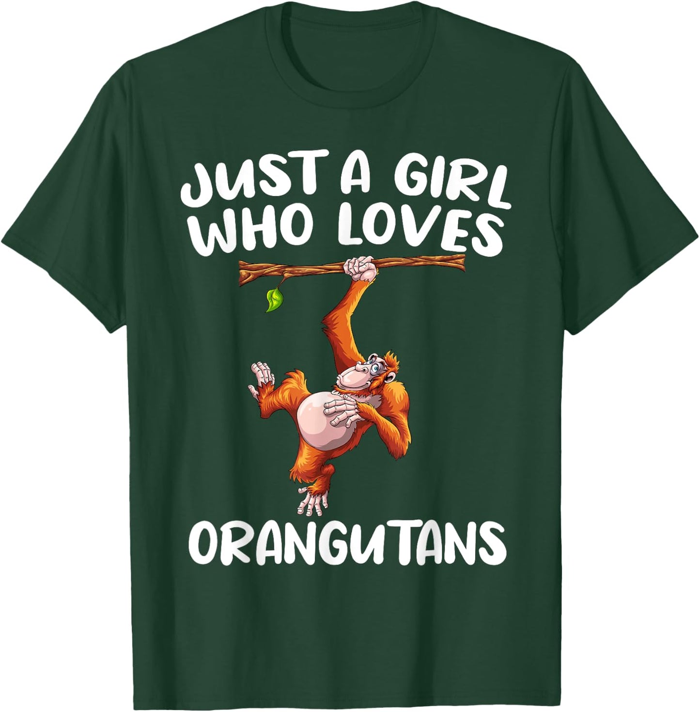 Funny Orangutan Art For Girls Women Monkey Orang Ape Lover T-Shirt - T-Shirt | Forest