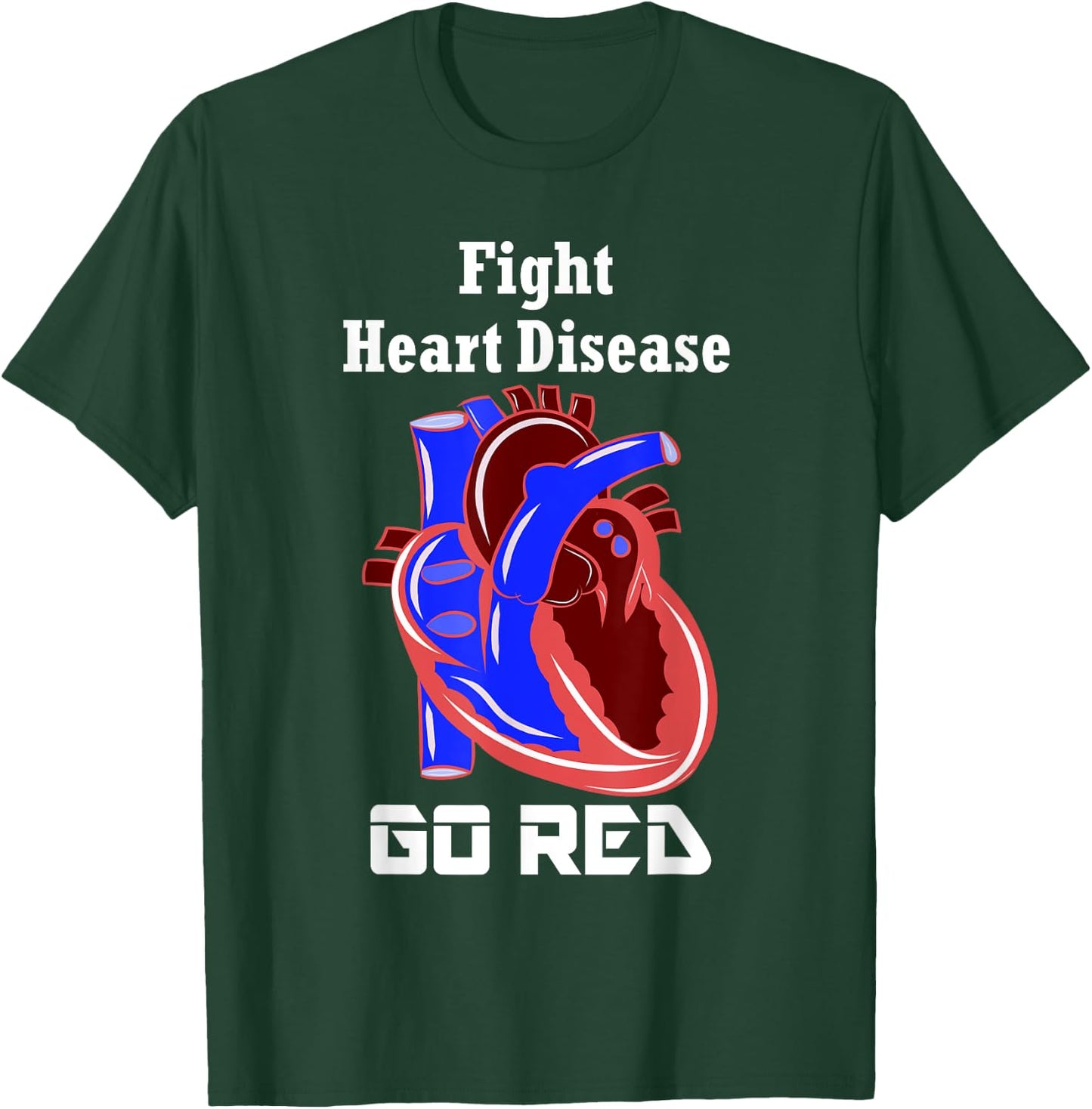 Go Red Heart Disease Shirt, American Heart Month T-Shirt - T-Shirt | Forest