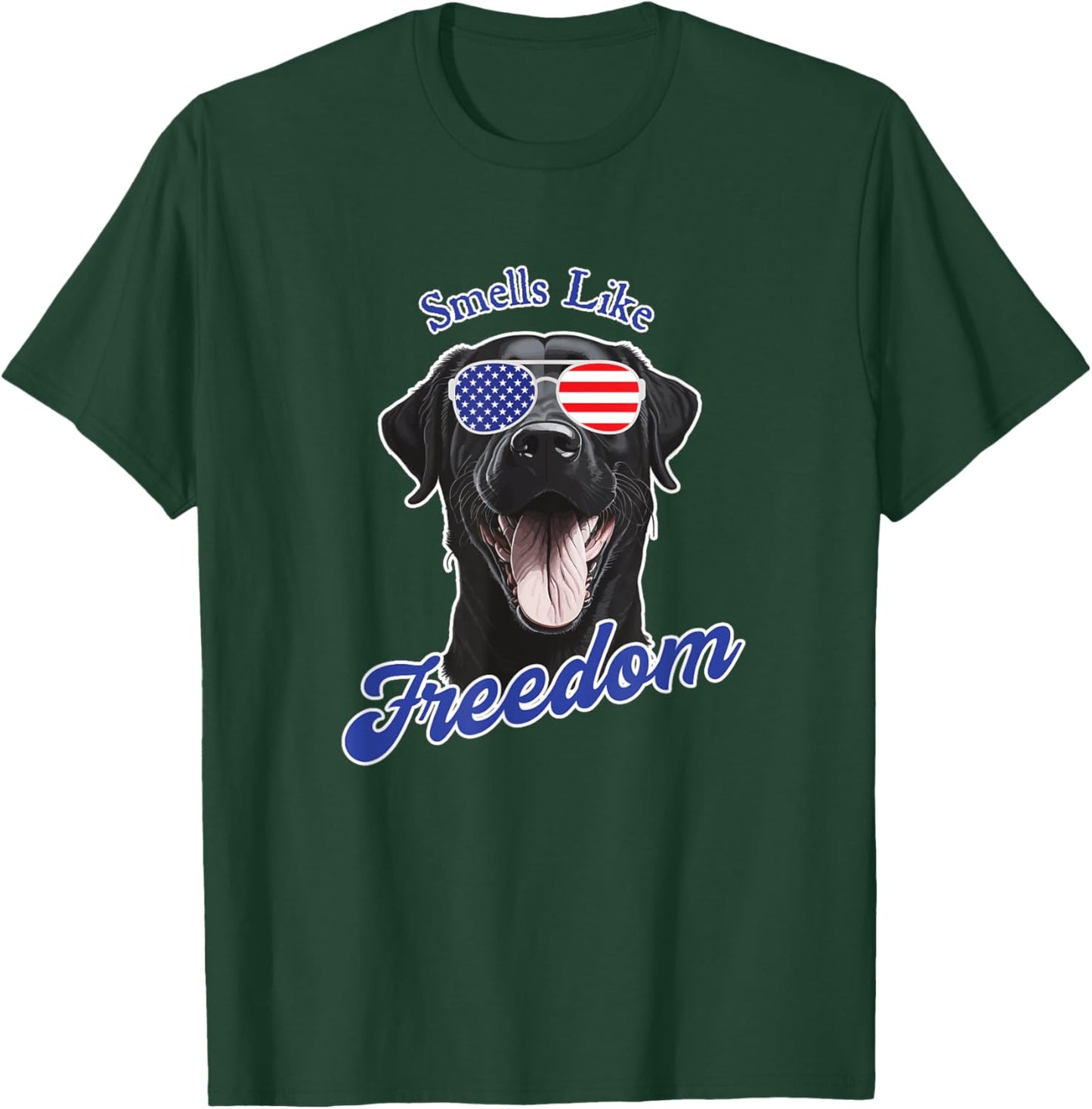 Black Labrador American Flag Vintage Americana Men T-Shirt - T-Shirt | Forest