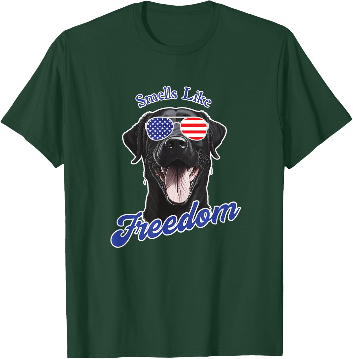 Black Labrador American Flag Vintage Americana Men T-Shirt - T-Shirt | Forest