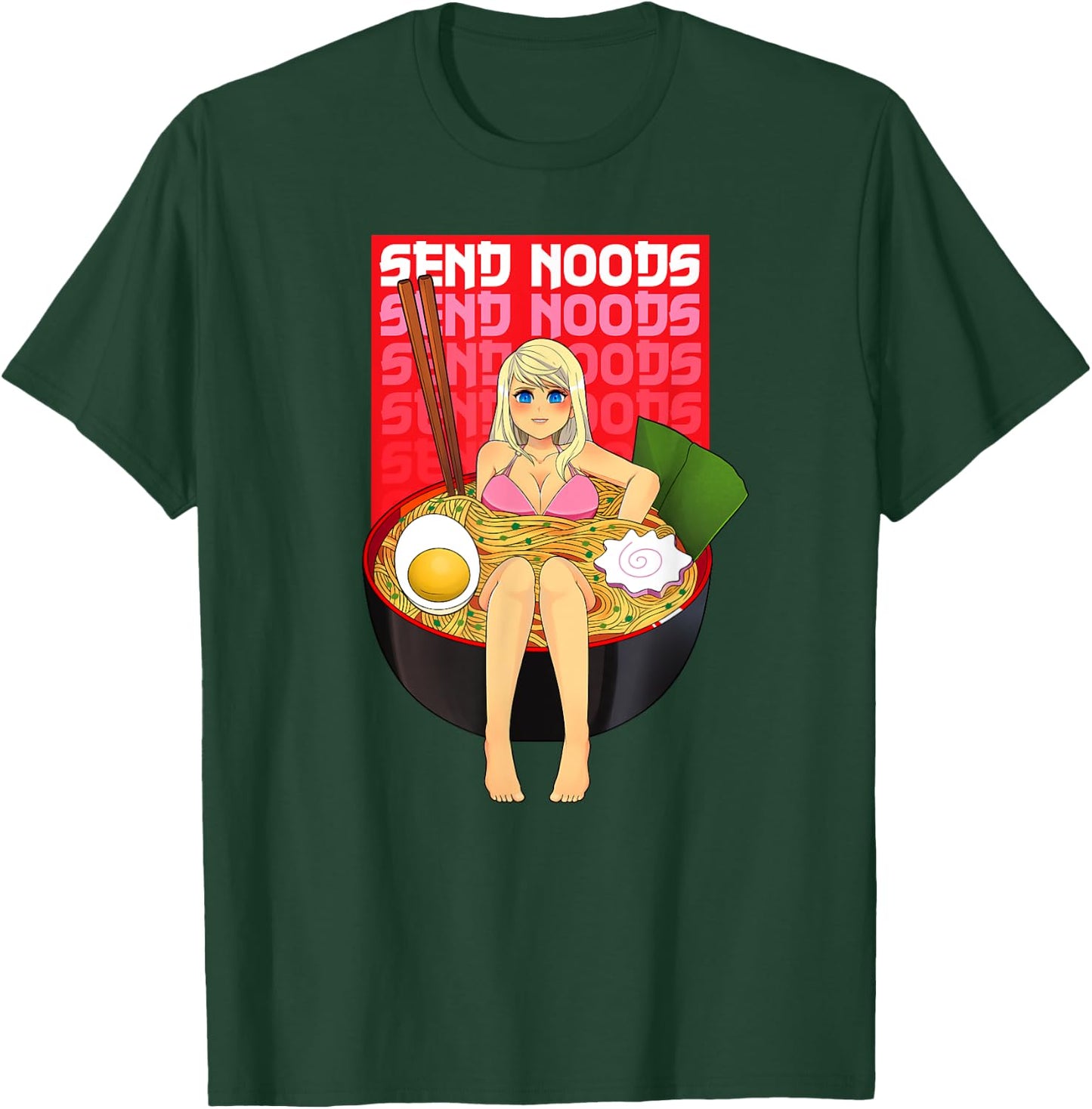 Spicy Ramen Bowl Lewd Noodle Send Noods Kawaii Ecchi Hentai T-Shirt - T-Shirt | Forest