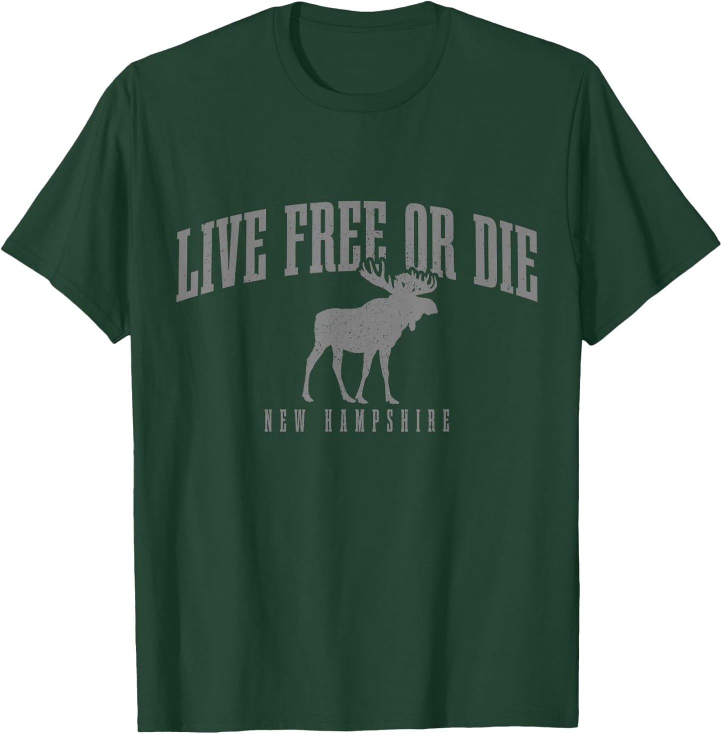New Hampshire Live Free Or Die Pride Moose Vintage T-Shirt - T-Shirt | Forest
