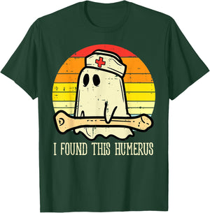 I Found This Humerus Funny Halloween Nurse Fall Scrub Women T-Shirt - T-Shirt | Forest