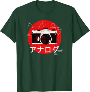 Retro 70s 80s or 90s Analog Camera Japanese style T-Shirt - T-Shirt | Forest