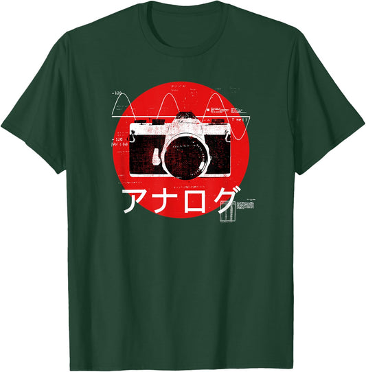 Retro 70s 80s or 90s Analog Camera Japanese style T-Shirt - T-Shirt | Forest