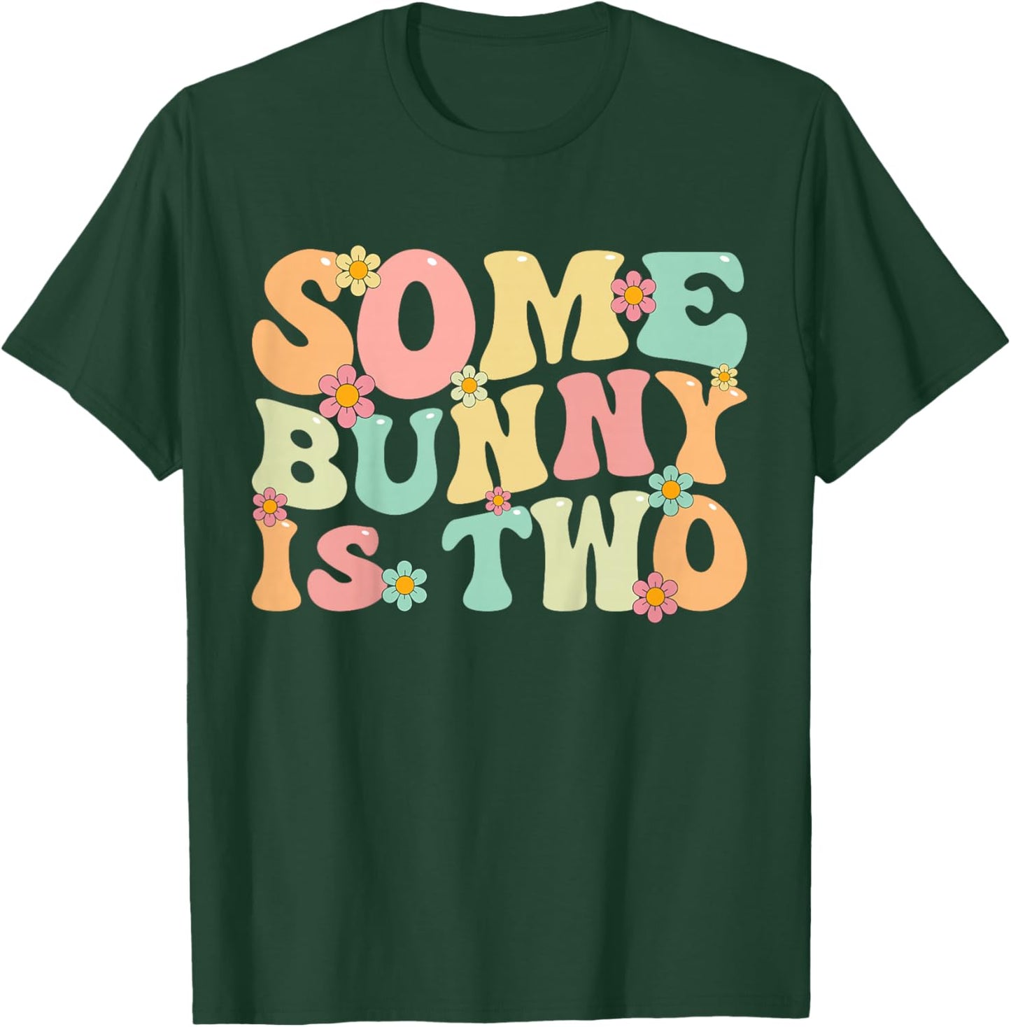 Some Bunny Is Two Bunnies 2 Years Old Kids 2nd Birthday T-Shirt - T-Shirt | Forest