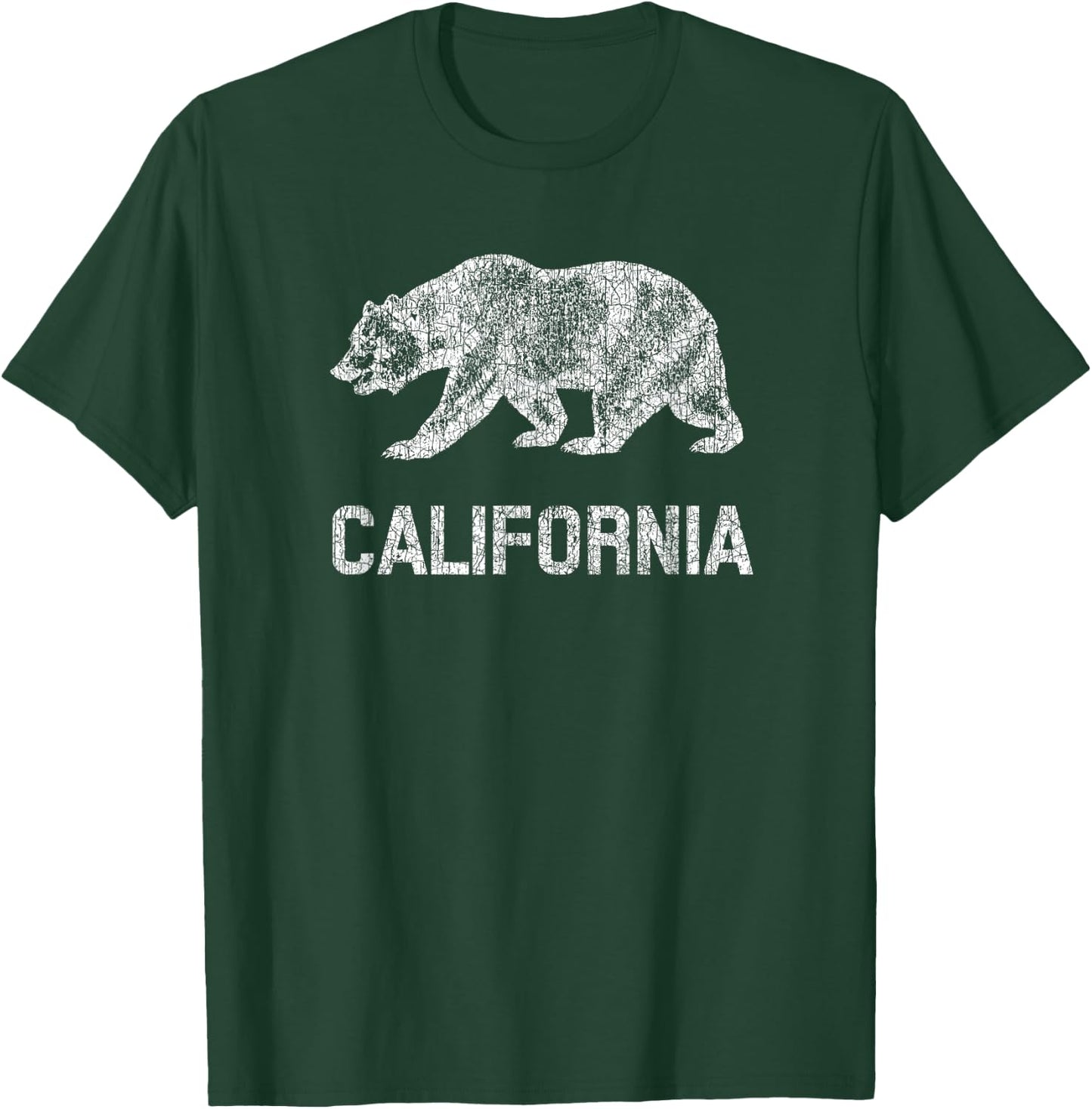 California Republic Flag Distressed Bear T-Shirt - T-Shirt | Forest