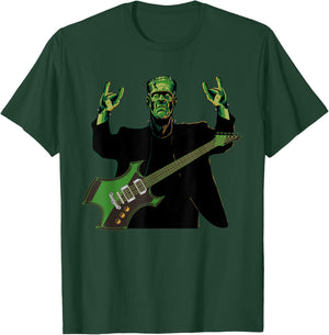 Rock Hands Frankenstein Guitar Player Funny Halloween T-Shirt - T-Shirt | Forest