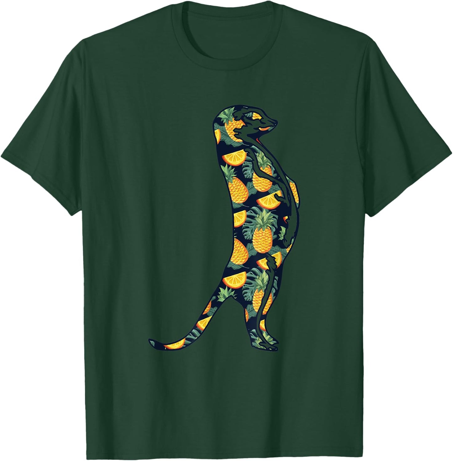 Pineapple Hawaiian Meerkat Women Men Print Mierkat Girl Gift T-Shirt - T-Shirt | Forest