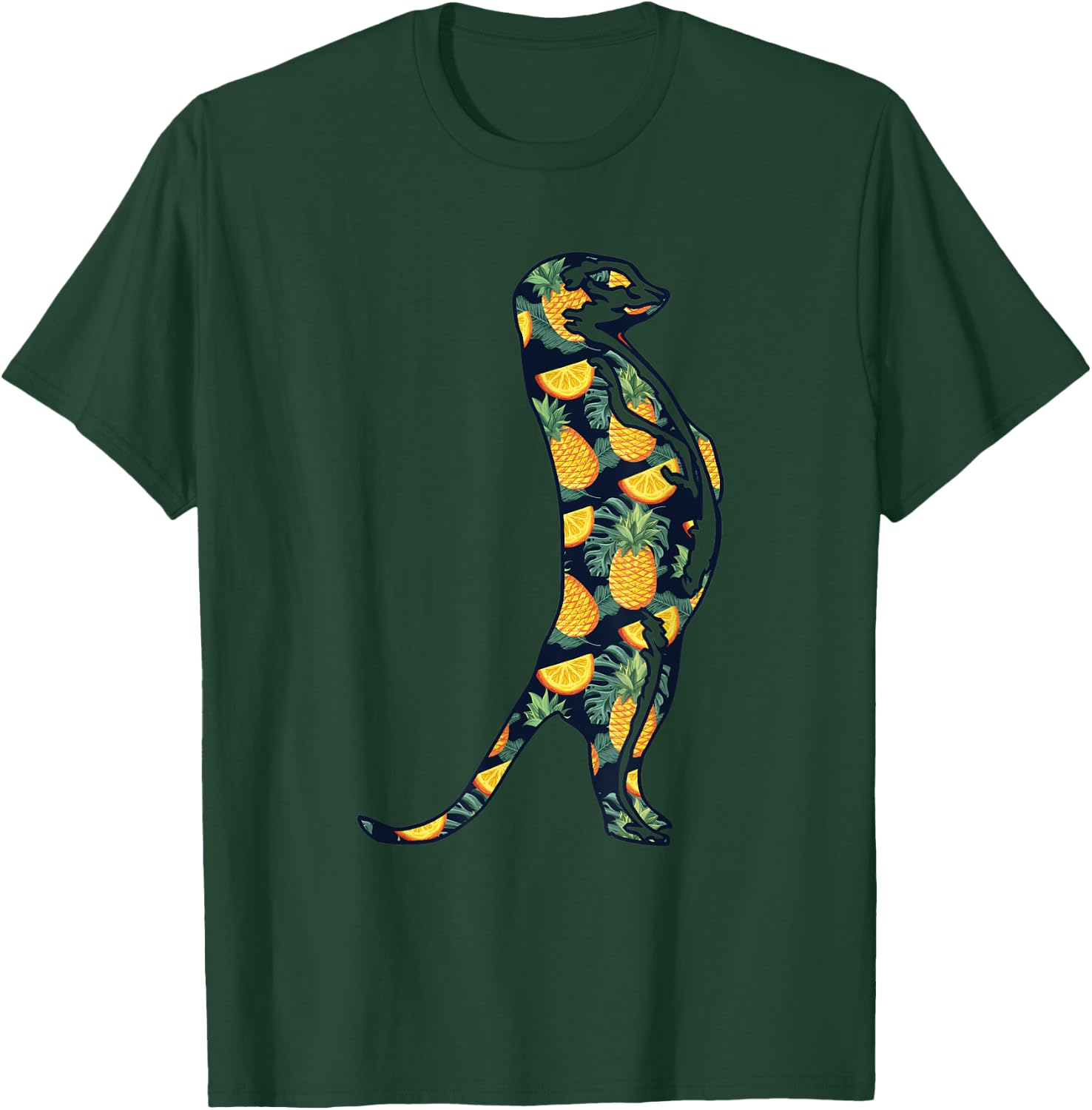 Pineapple Hawaiian Meerkat Women Men Print Mierkat Girl Gift T-Shirt - T-Shirt | Forest