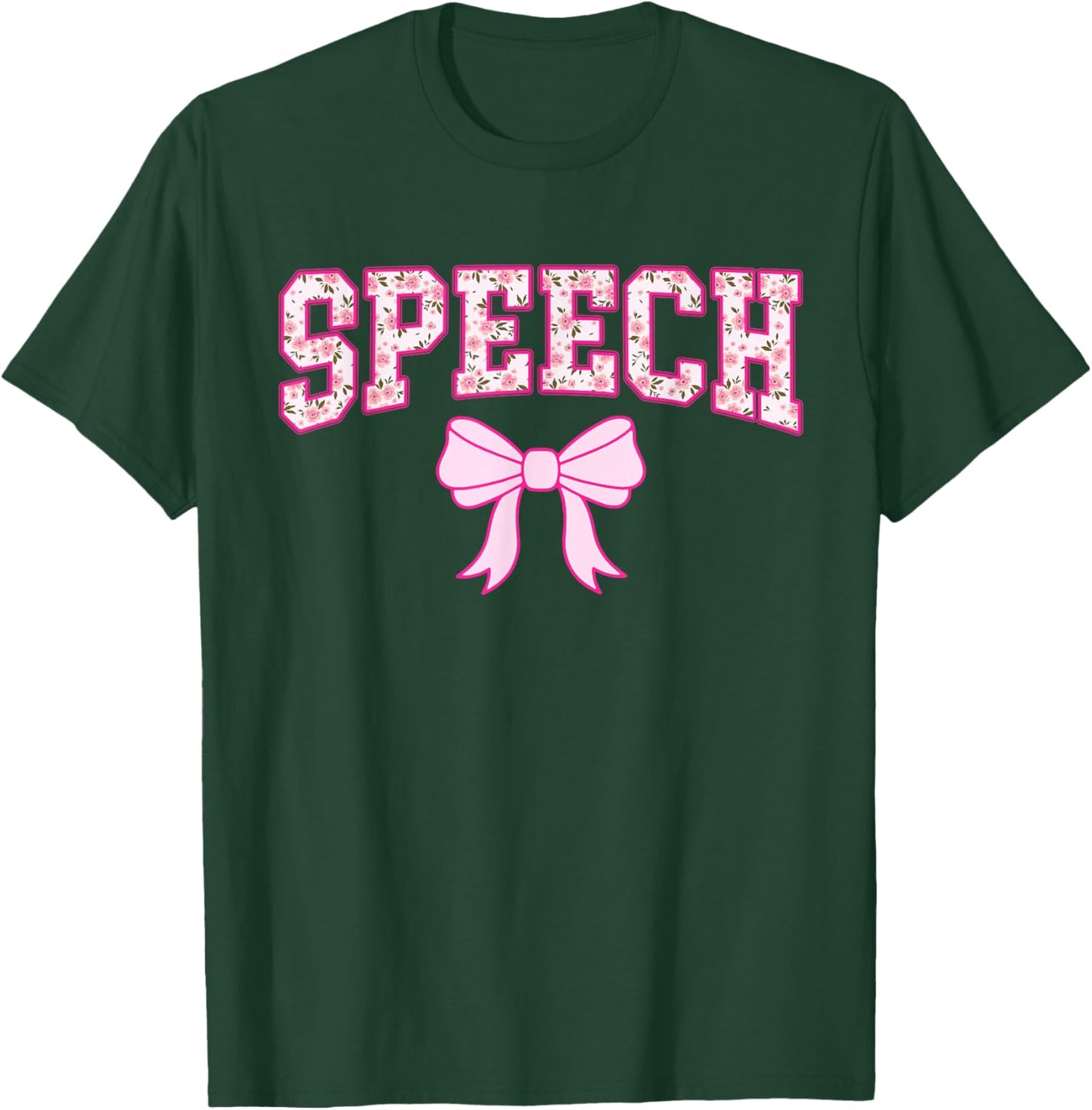 Coquette Bow Speech Language Pathologist SLP Aesthetic Bow T-Shirt - T-Shirt | Forest