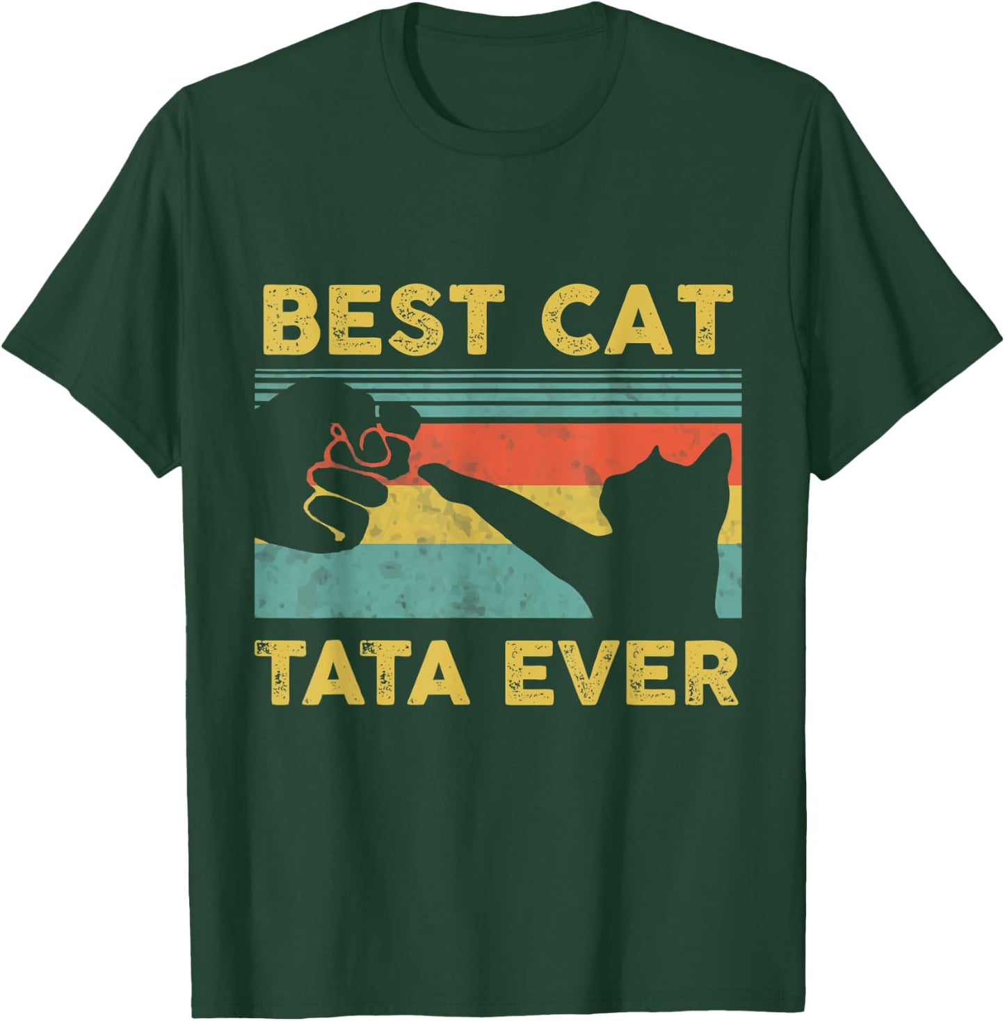 Best Cat Tata Ever Vintage Cats Happy Father's Day T-Shirt - T-Shirt | Forest