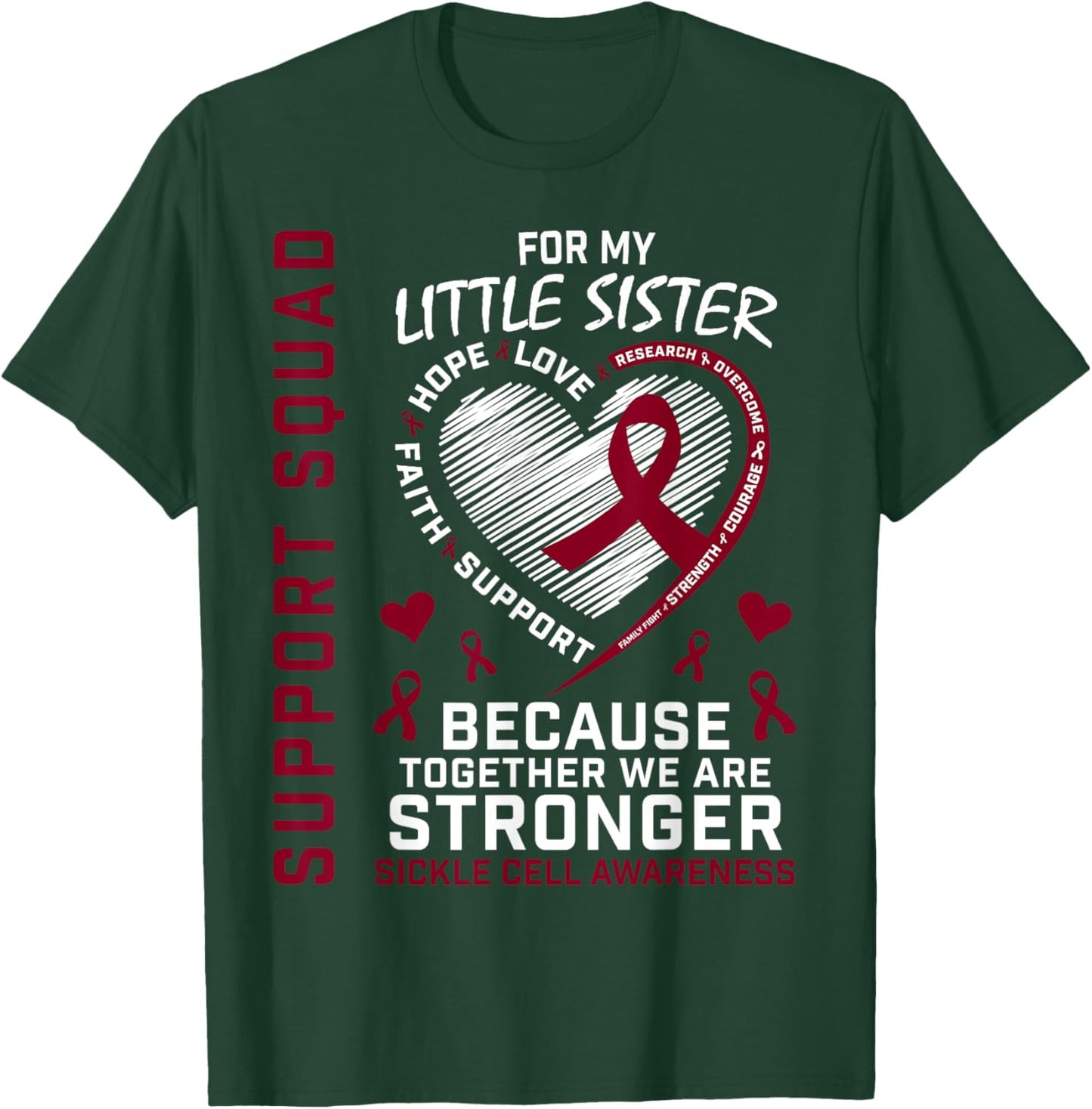 Sickle Cell Awareness Shirt Little Sister Group Shirts T-Shirt - T-Shirt | Forest