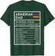 Armenian Dad Nutrition Facts National Pride Gift Dad T-Shirt - T-Shirt | Forest