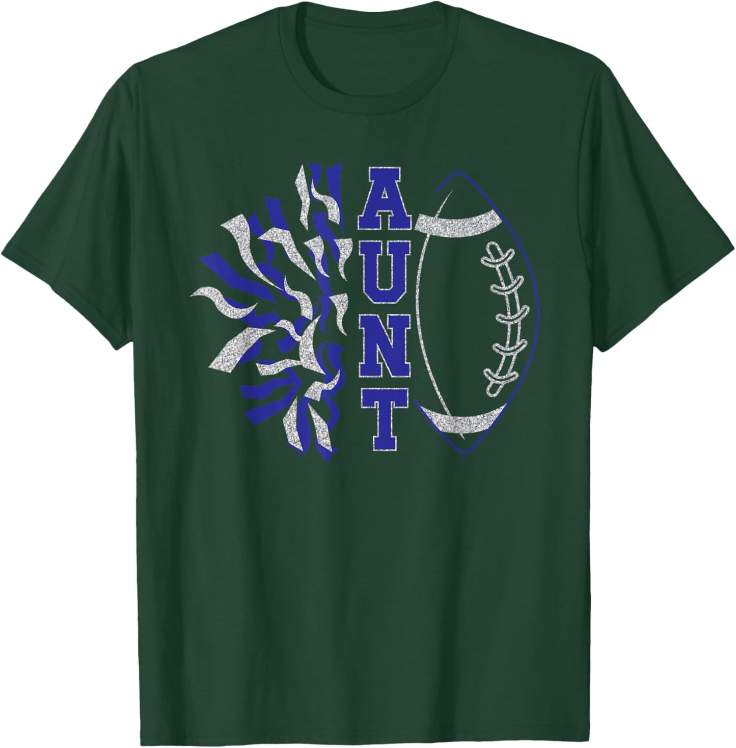 Aunt Of Football Player And Cheerleader Auntie T-Shirt - T-Shirt | Forest