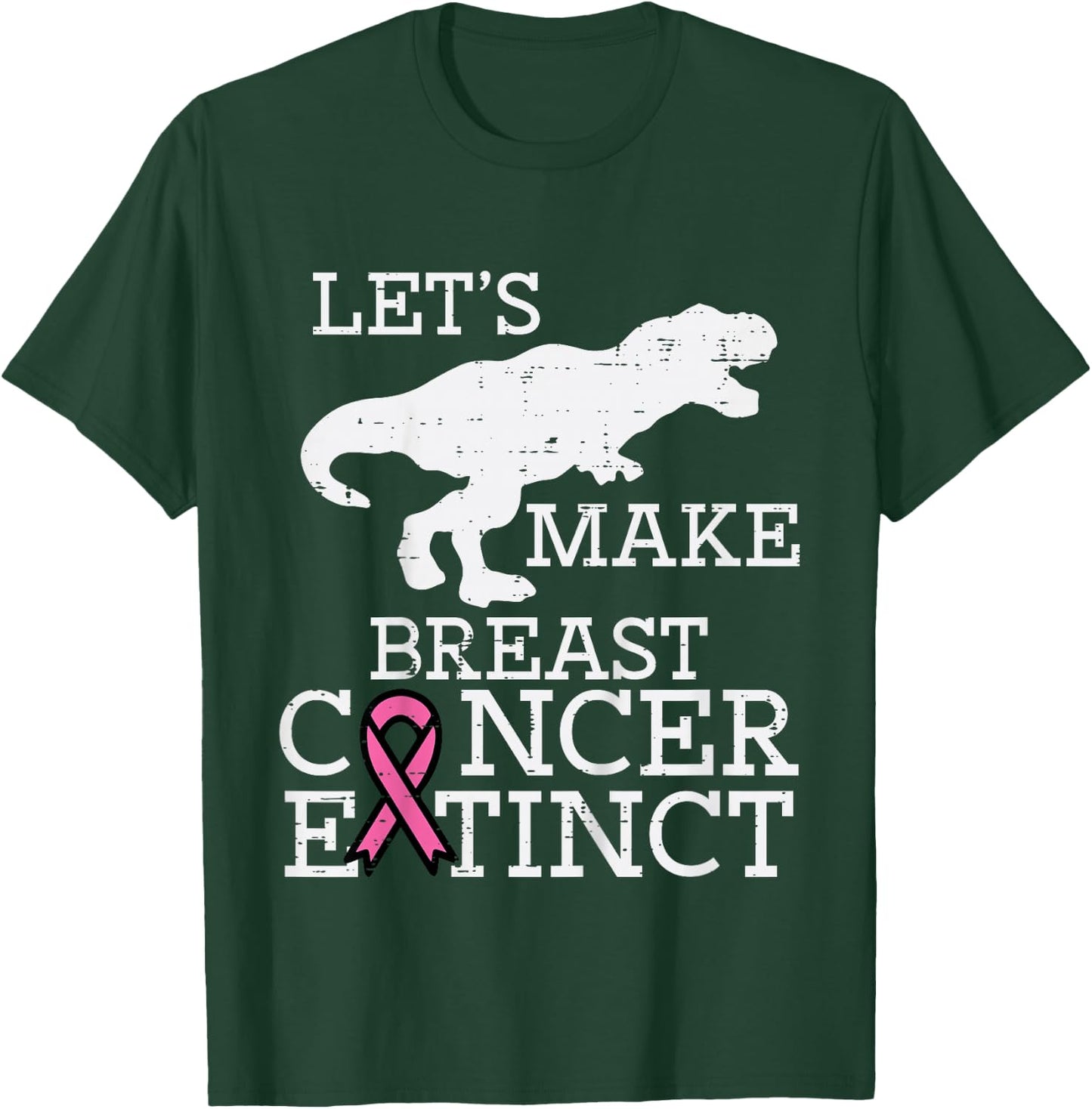 Kids Extinct Dino Trex Breast Cancer Awareness Kids Toddler Boys T-Shirt - T-Shirt | Forest