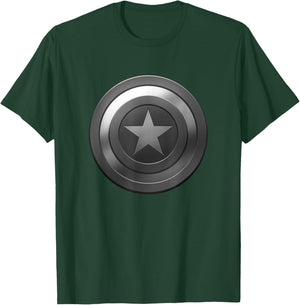 Marvel Comics Retro Classic Captain America Grayscale Shield T-Shirt - T-Shirt | Forest