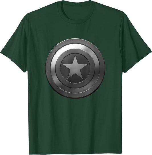 Marvel Comics Retro Classic Captain America Grayscale Shield T-Shirt - T-Shirt | Forest
