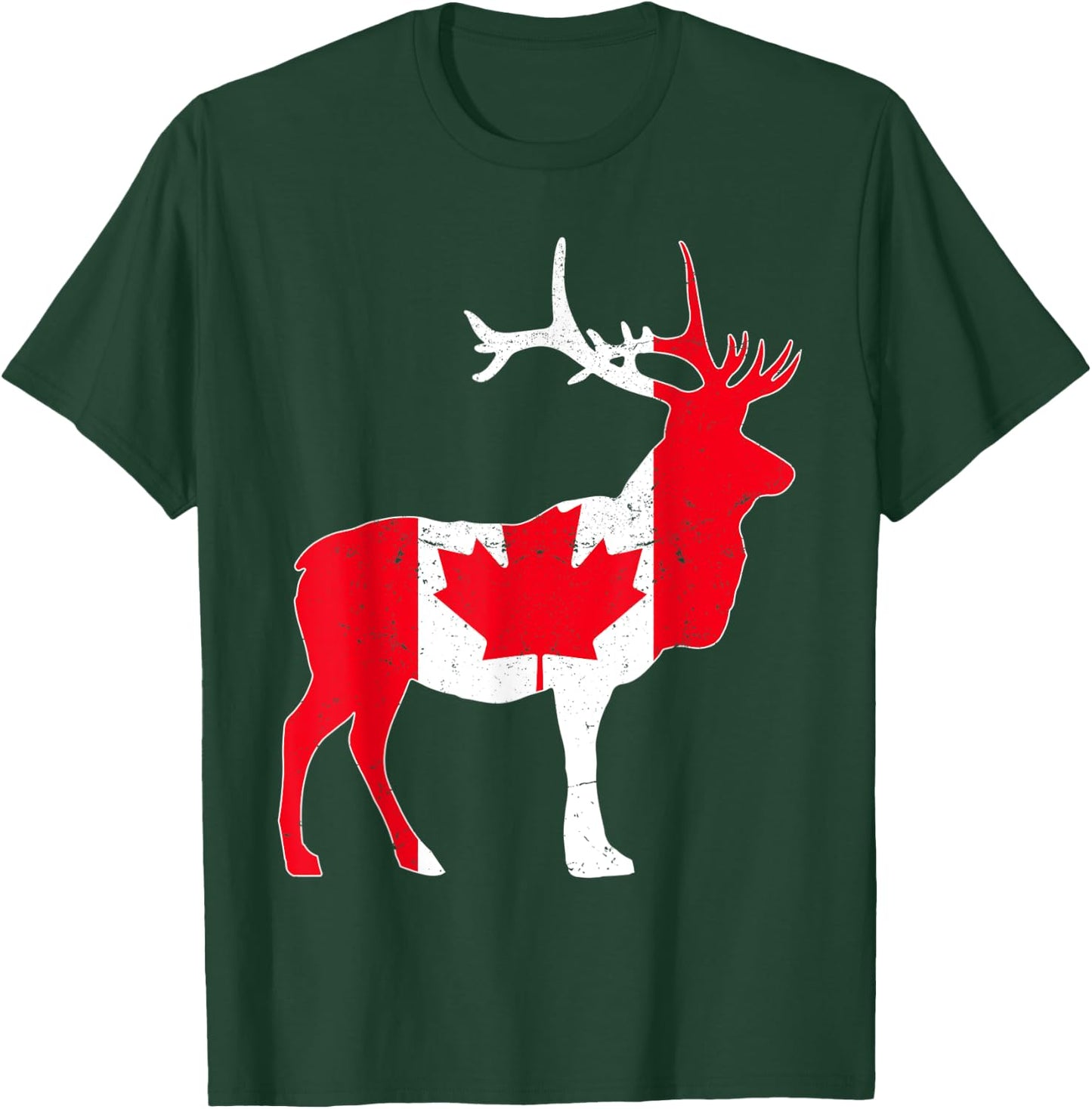 Moose Canada Shirt Elk Proud Canadian Citizen Flag Gift T-Shirt - T-Shirt | Forest