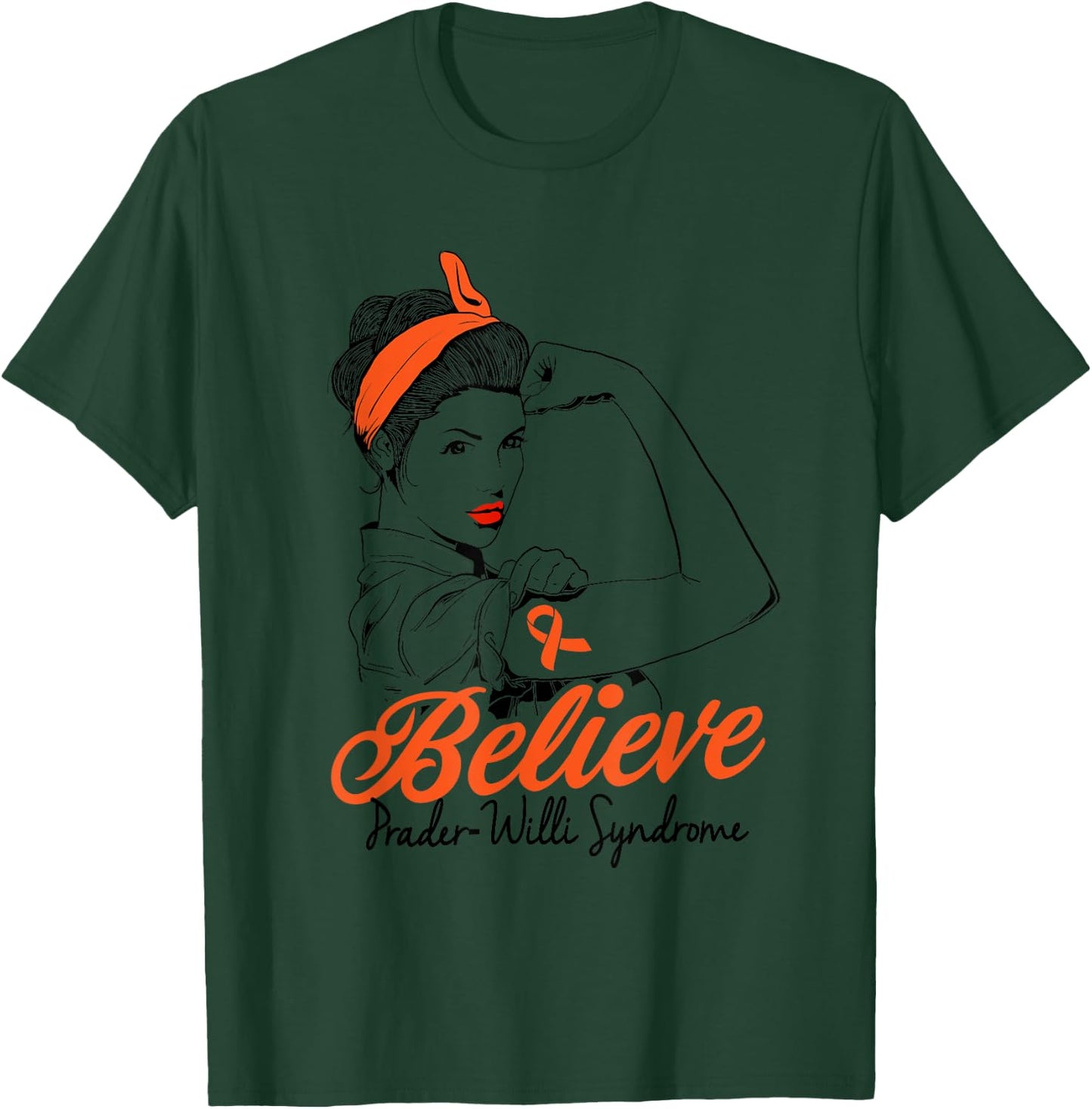 Prader-Willi Syndrome Orange Ribbon Unbreakable Superhero T-Shirt - T-Shirt | Forest
