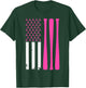 American Baseball Sports Breast Cancer Awareness Ribbon T-Shirt - T-Shirt | Forest