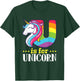 U Is for Unicorn Cute Alphabet Rainbow T-Shirt - T-Shirt | Forest
