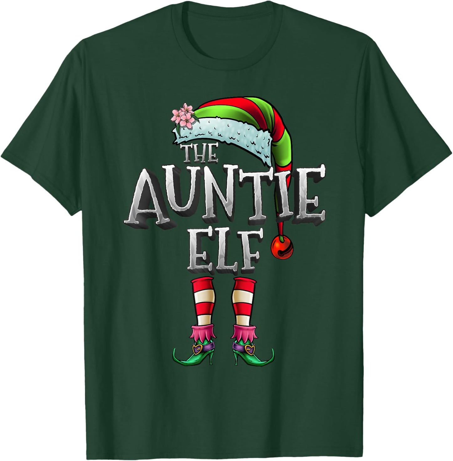 The Auntie Elf Shirt Matching Family Christmas Auntie Elf T-Shirt - T-Shirt | Forest