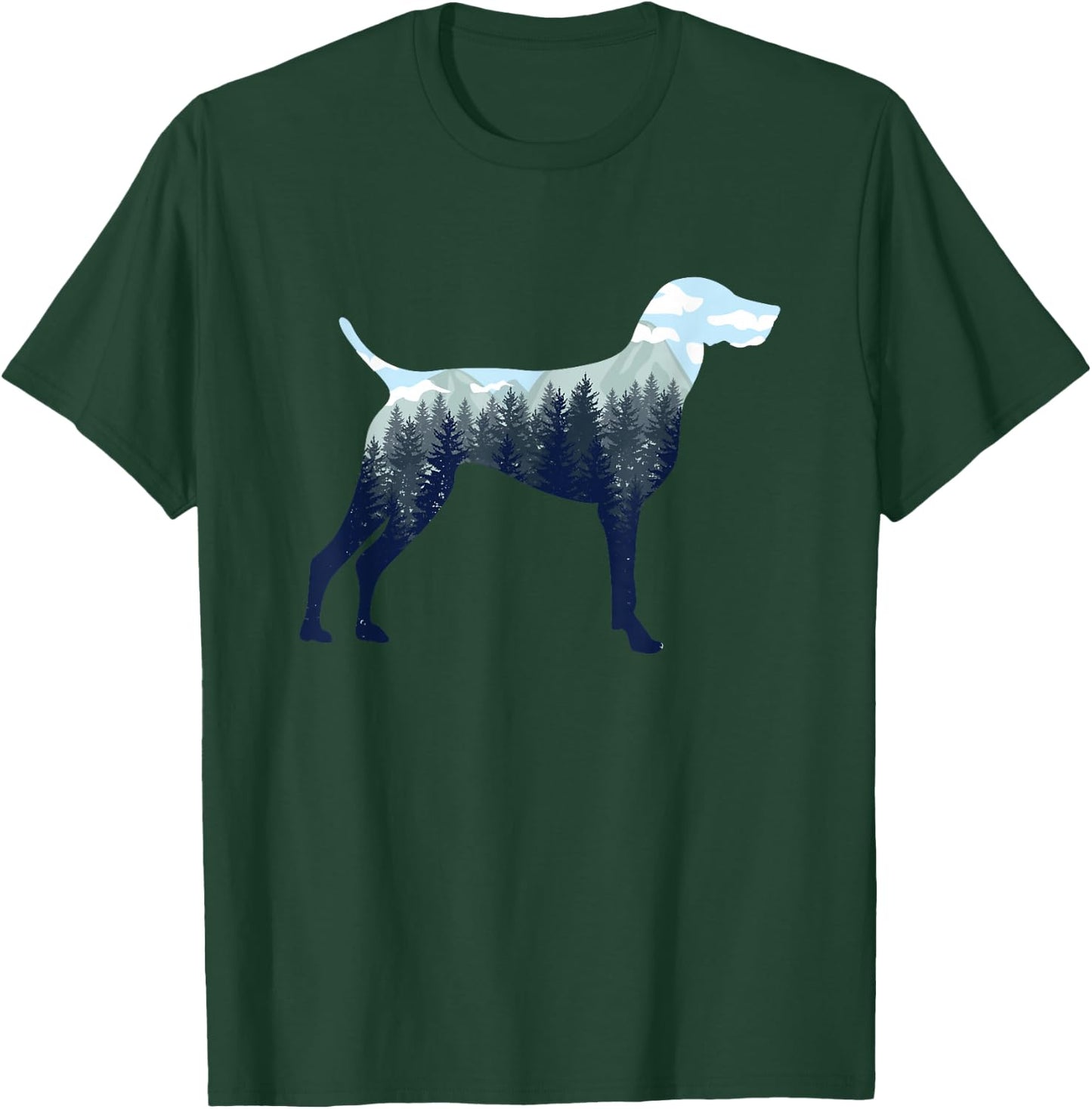 German Shorthair Pointer Mom Nature Lover Silhouette T-Shirt - T-Shirt | Forest